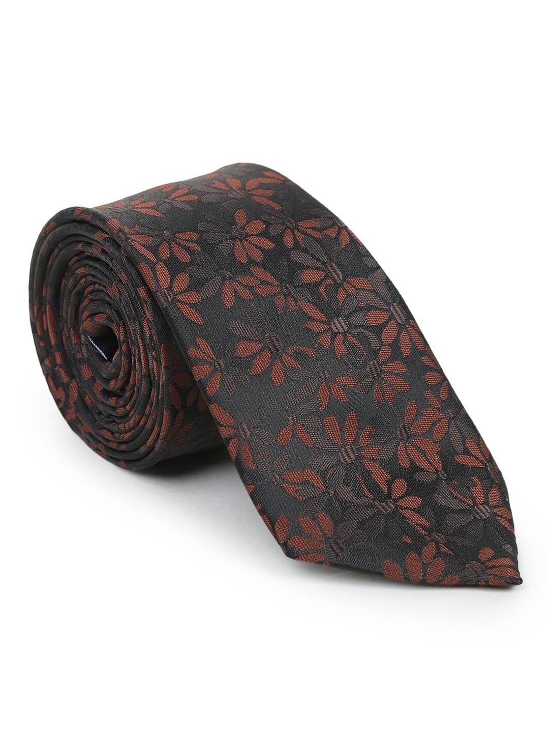 

Hashburys Men Woven Design Broad Tie With Matching Pocket Square, Brown