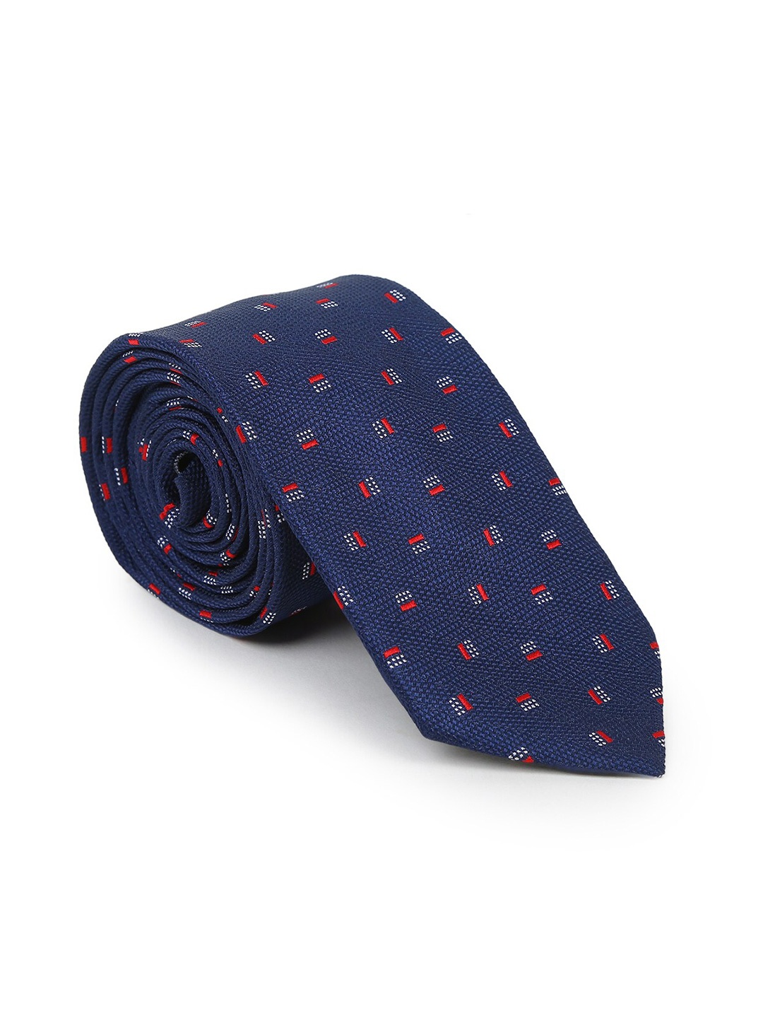 

Hashburys Men Woven Design Broad Tie With Matching Pocket Square, Navy blue
