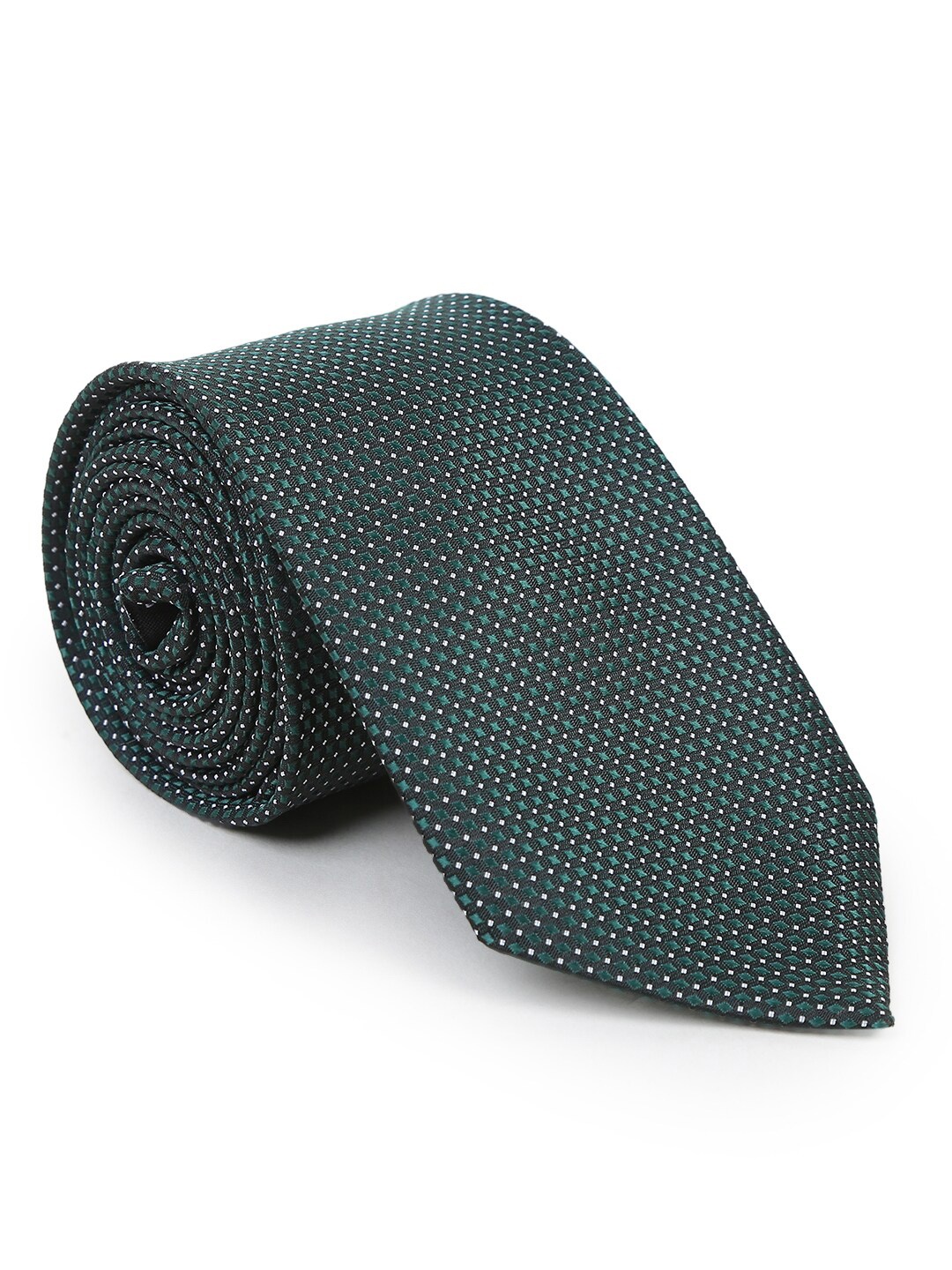 

Hashburys Men Woven Design Broad Tie With Matching Pocket Square, Green