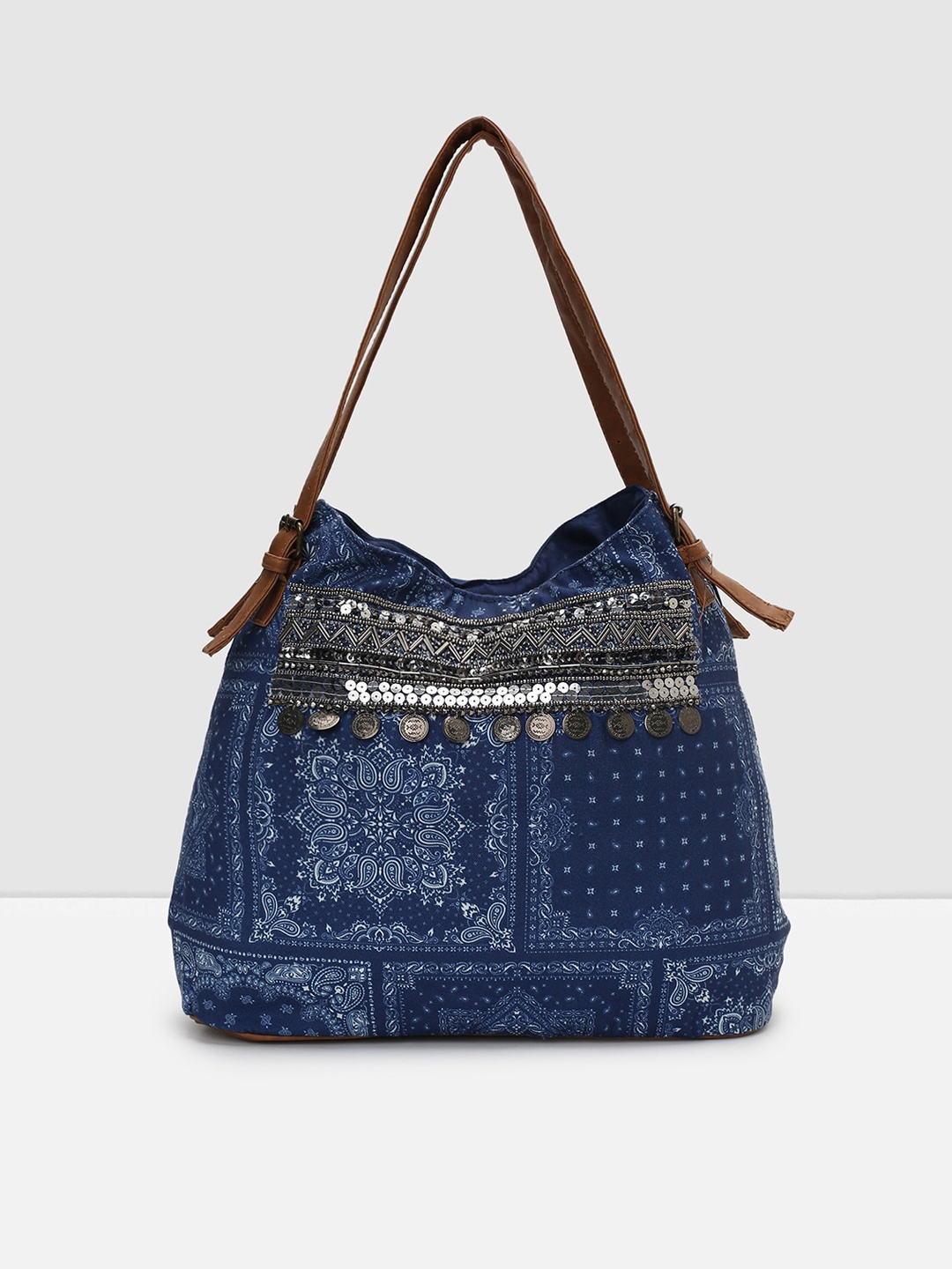 

max Women Structured Handheld Bag, Blue