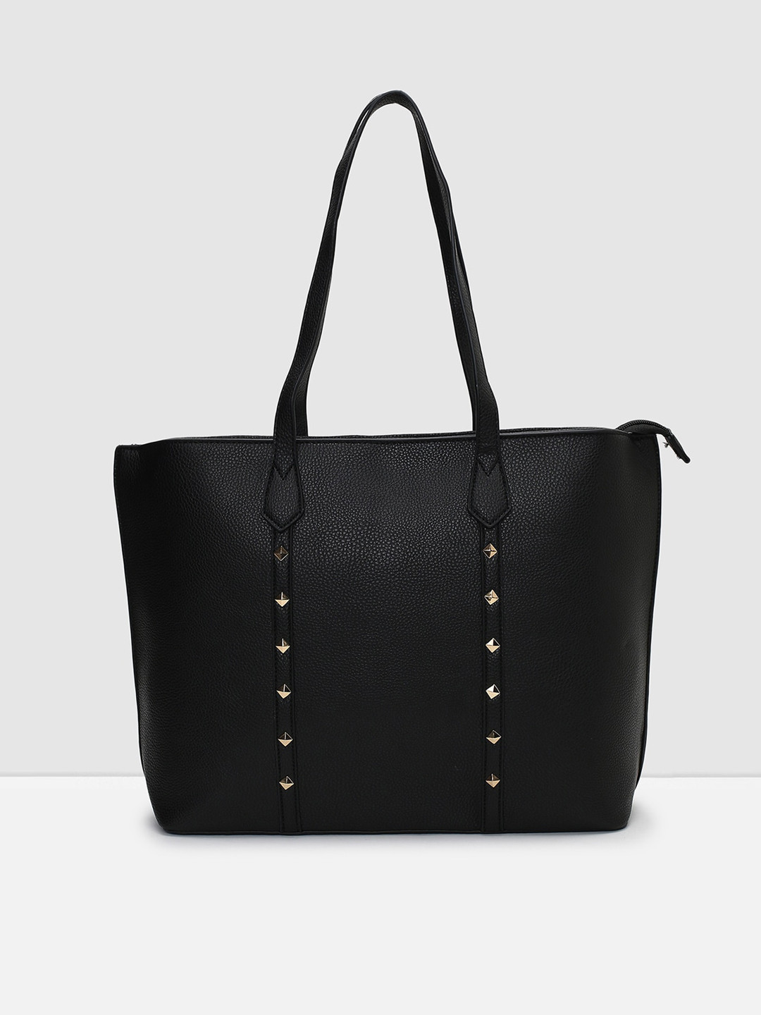 

max Women PU Structured Tote Bag, Black