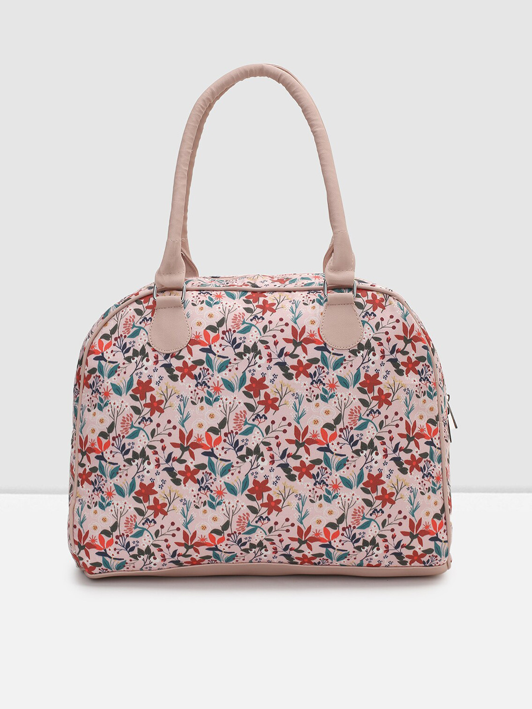 

max Floral Printed Structured Cotton Handheld Bag, Pink