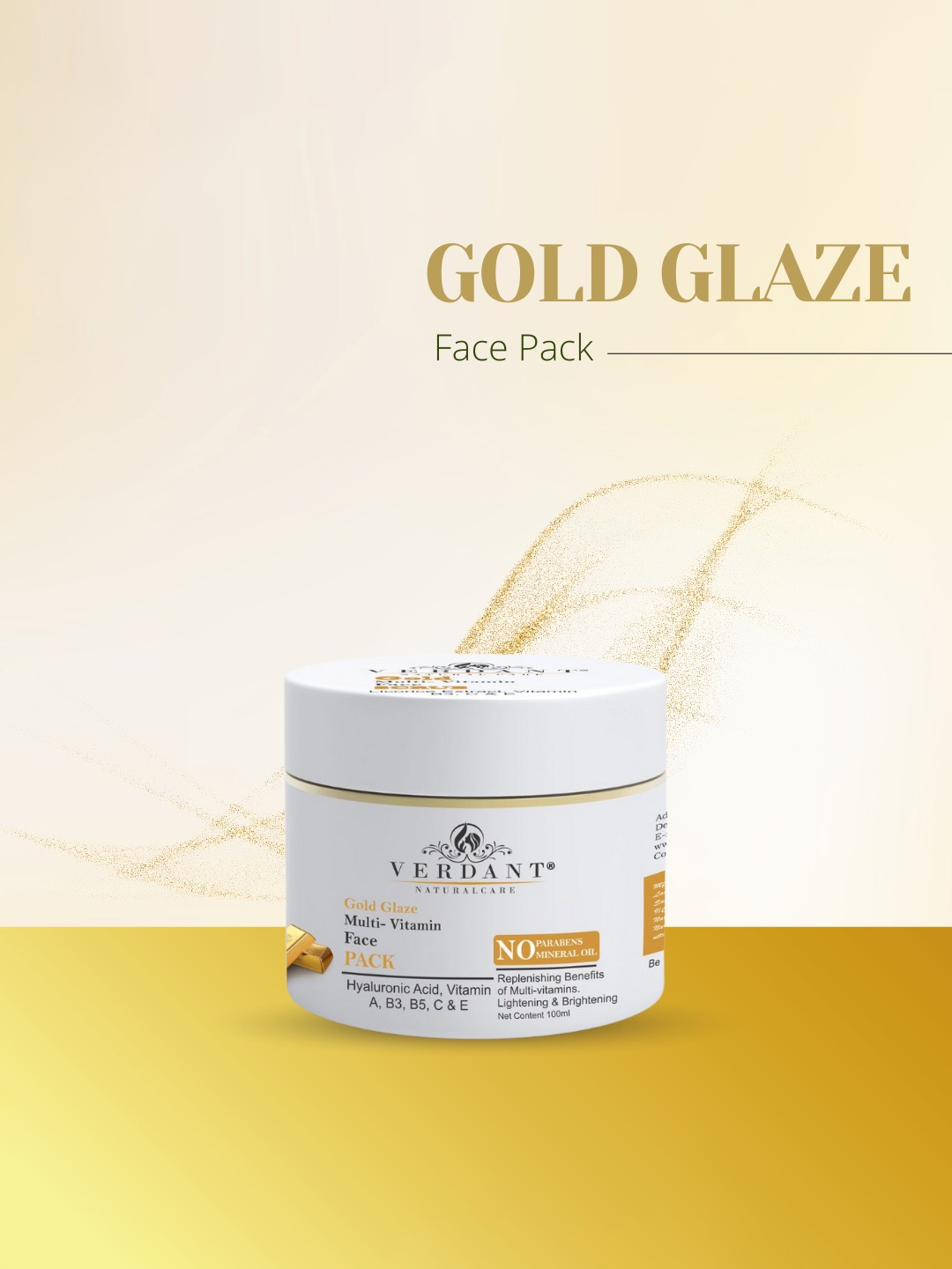 

Verdant Natural Care Gold Glaze Multi-Vitamin Face Pack-100 ml, White