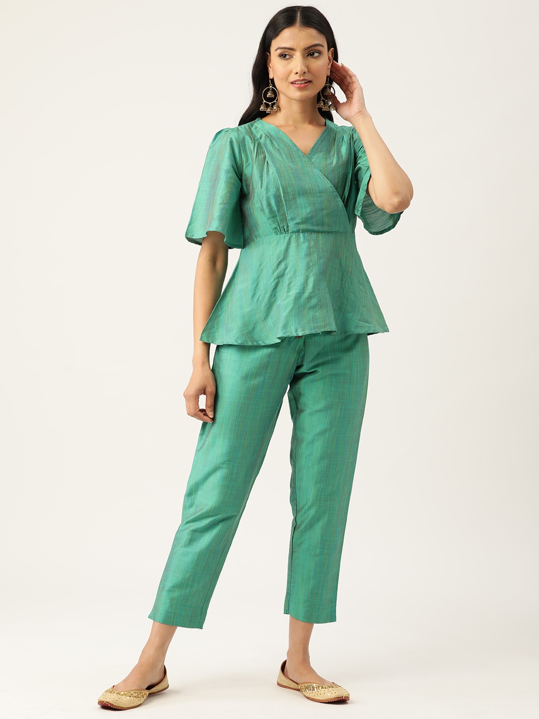 

ZIZO By Namrata Bajaj Ethnic Tunic With Trousers, Green
