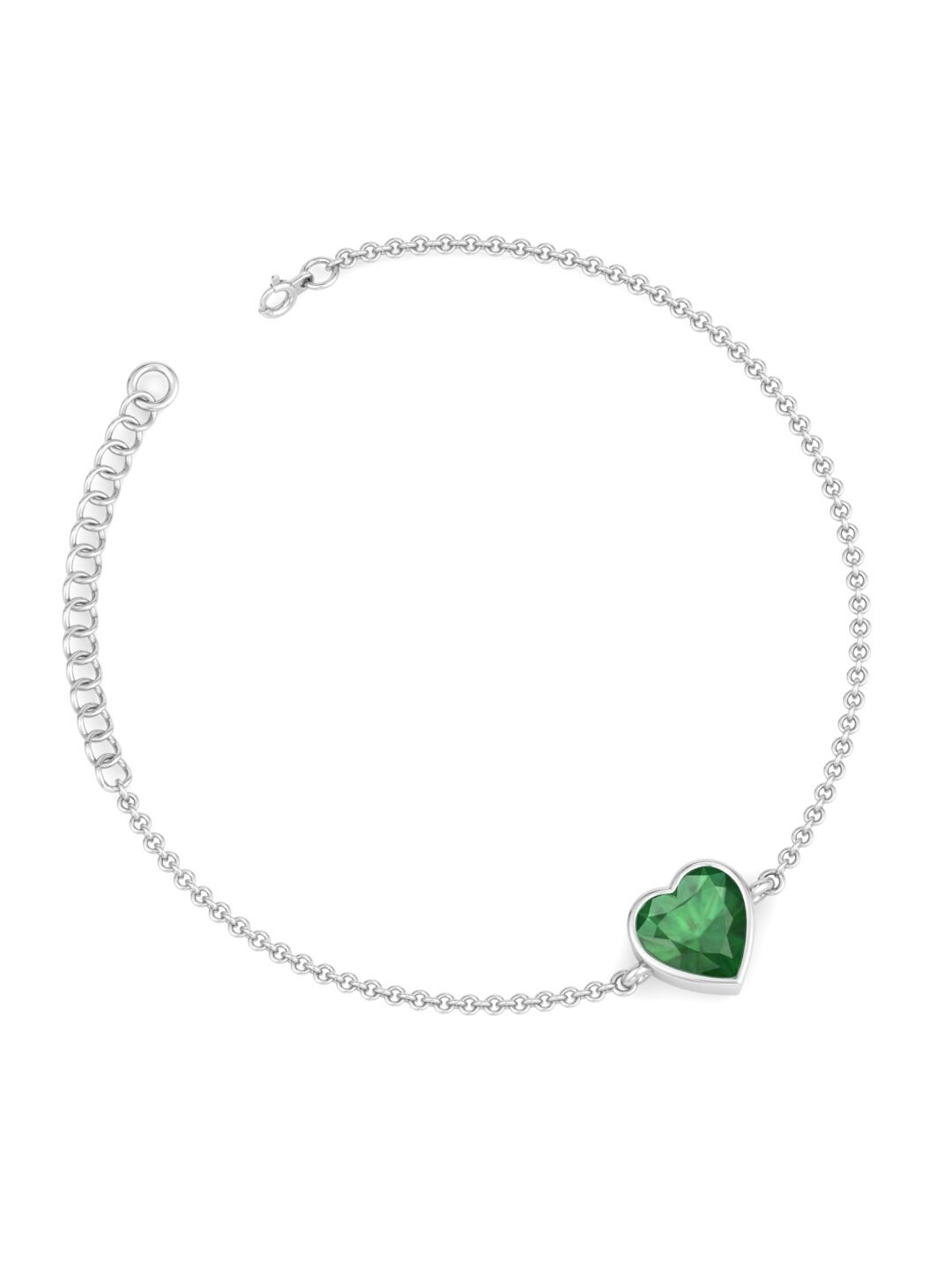 

Inddus Jewels 925 Sterling Silver & Rhodium-Plated Cubic Zirconia Link Bracelet