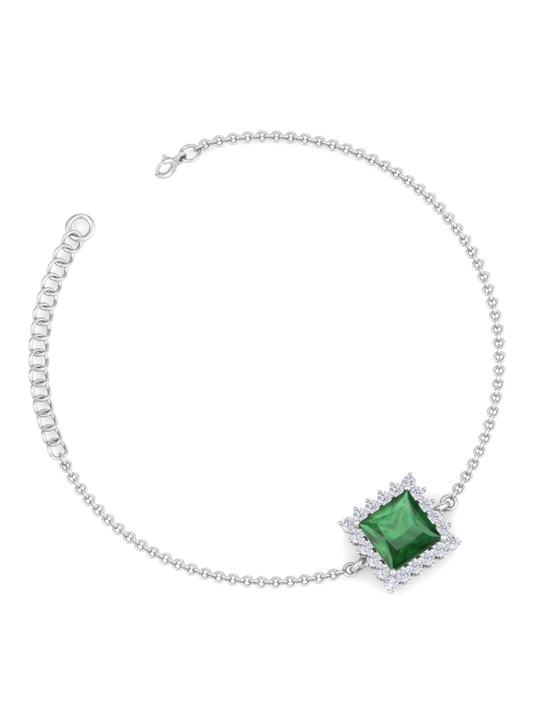 

Inddus Jewels 925 Sterling Silver & Rhodium-Plated Cubic Zirconia Link Bracelet
