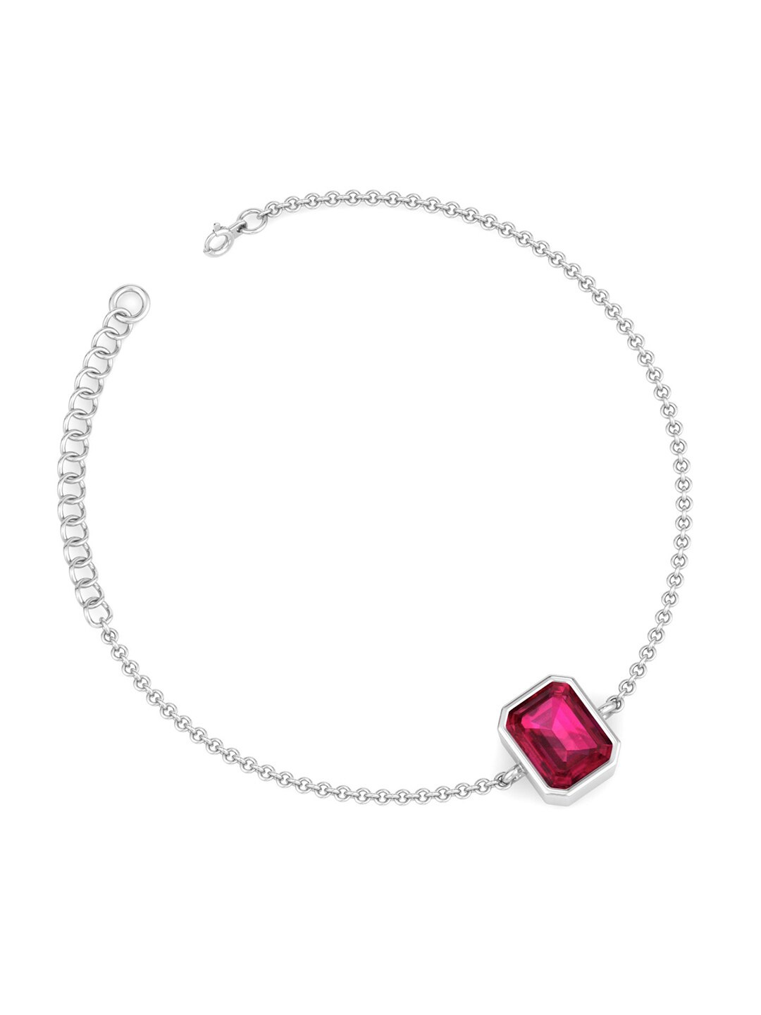 

Inddus Jewels 925 Sterling Silver & Rhodium-Plated Cubic Zirconia Link Bracelet