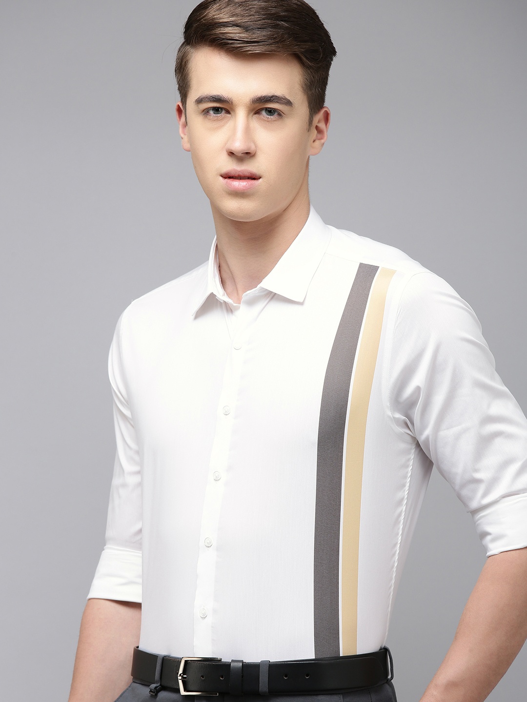 

Van Heusen Slim Fit Striped Formal Shirt, White