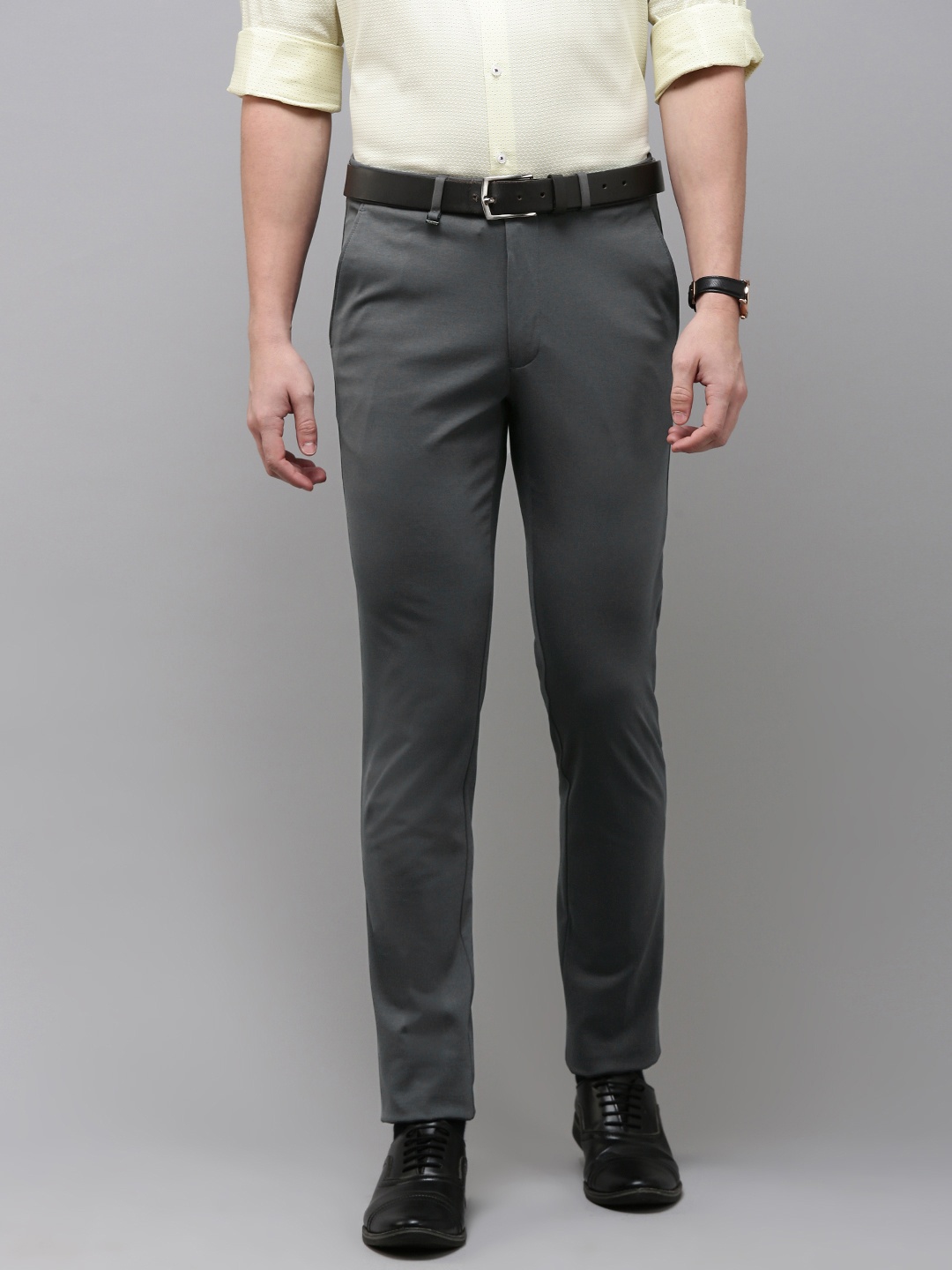 

Van Heusen Men Skinny Fit Formal Trousers, Grey