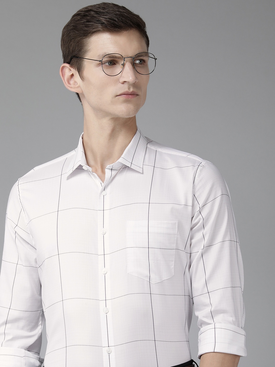 

Van Heusen Slim Fit Checked Formal Shirt, White