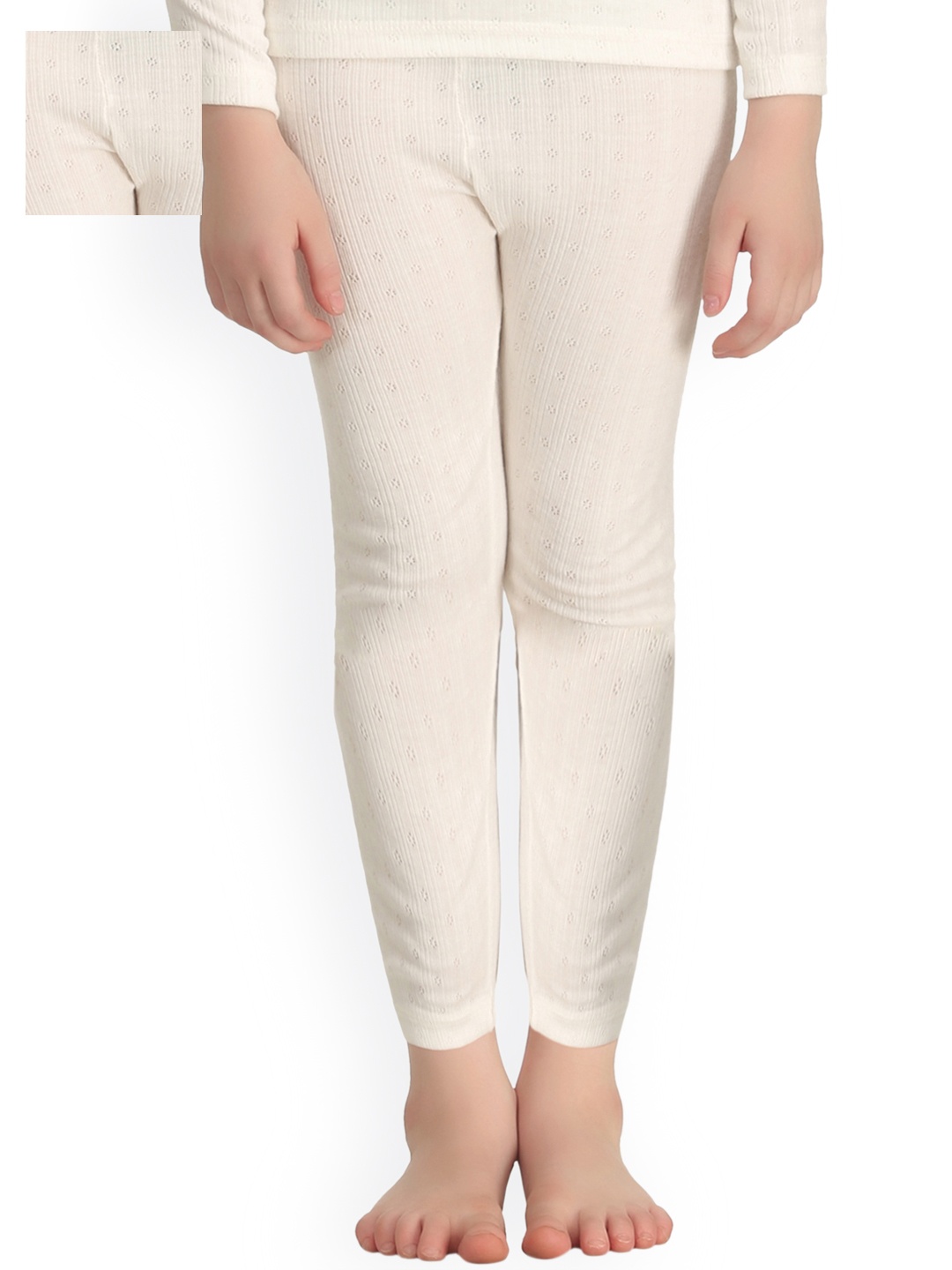 

Kanvin Girls Pack of 2 Off-White Thermal Leggings