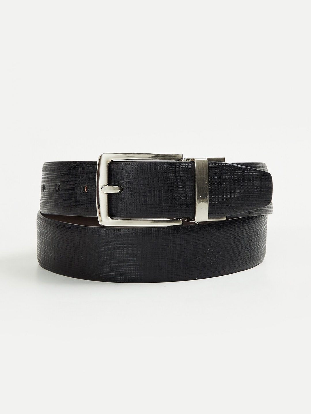 

CODE by Lifestyle Men Textured Leather Reversible Belt, Black
