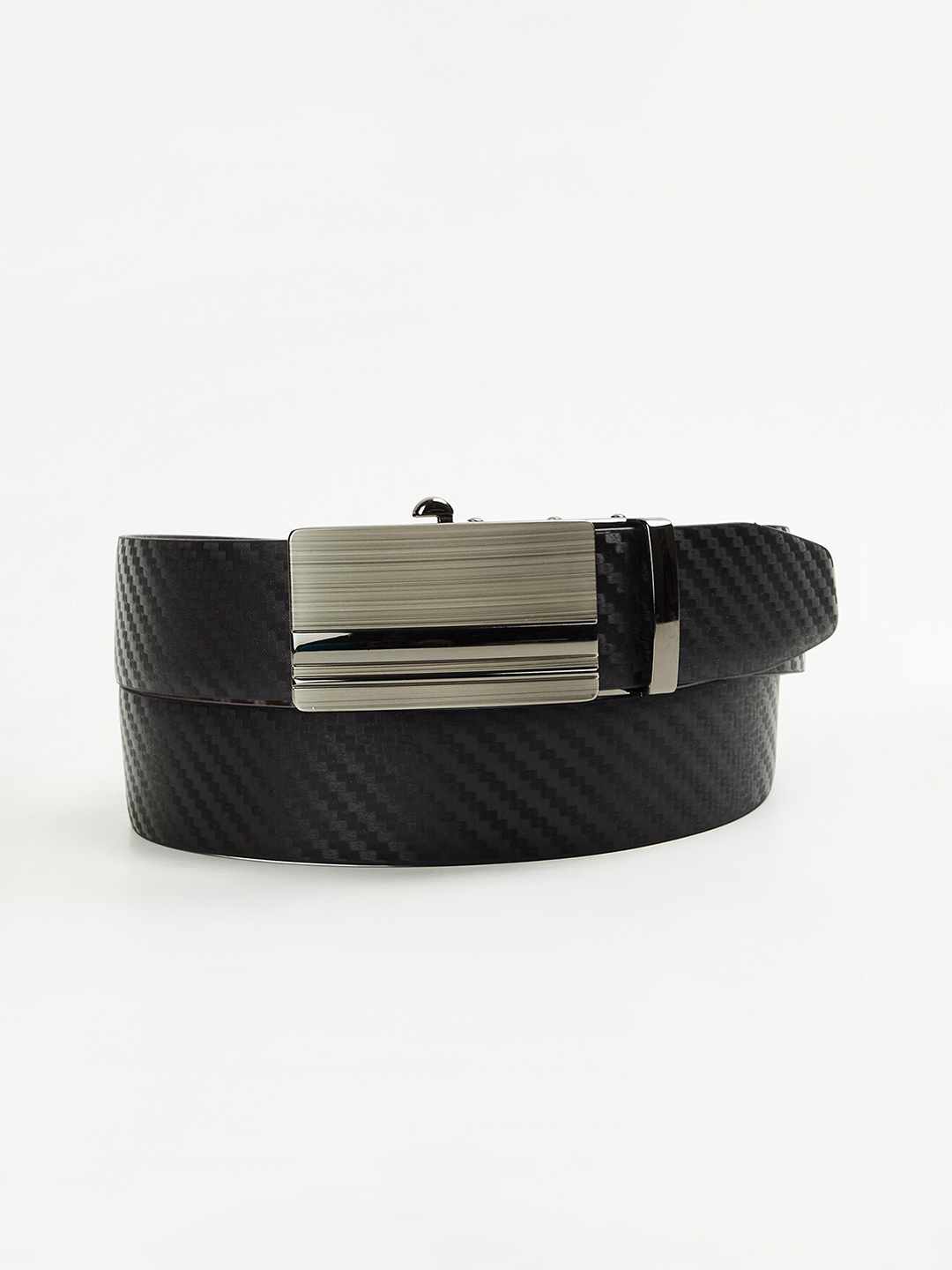 

CODE by Lifestyle Men Textured PU Reversible Belt, Black