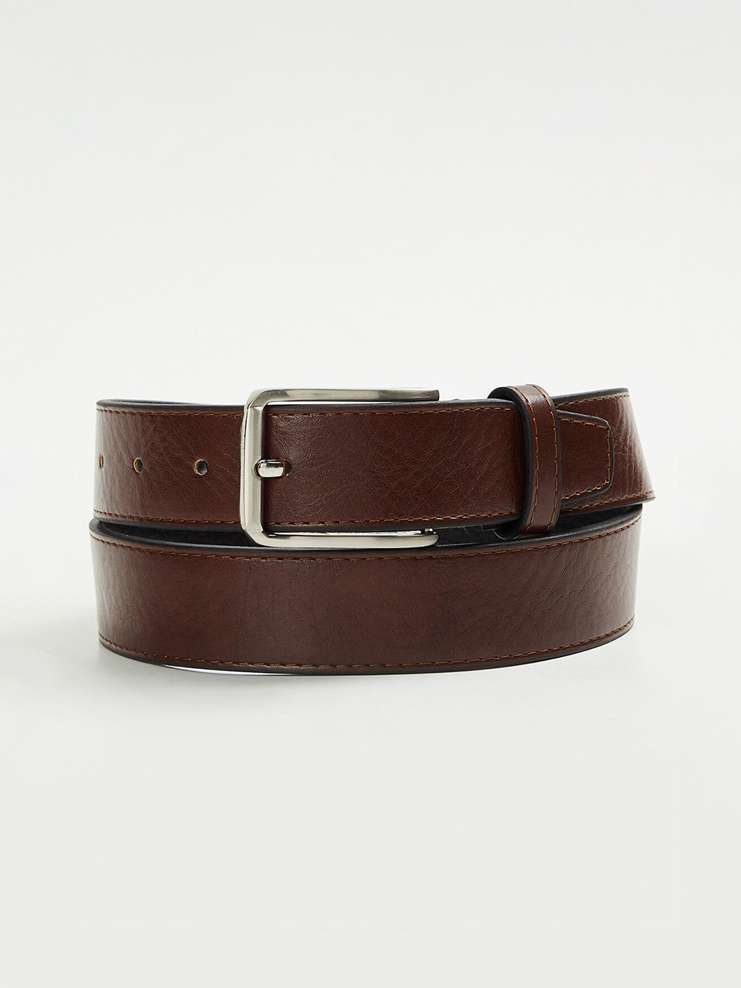 

Fame Forever by Lifestyle Men Textured PU Reversible Belt, Brown