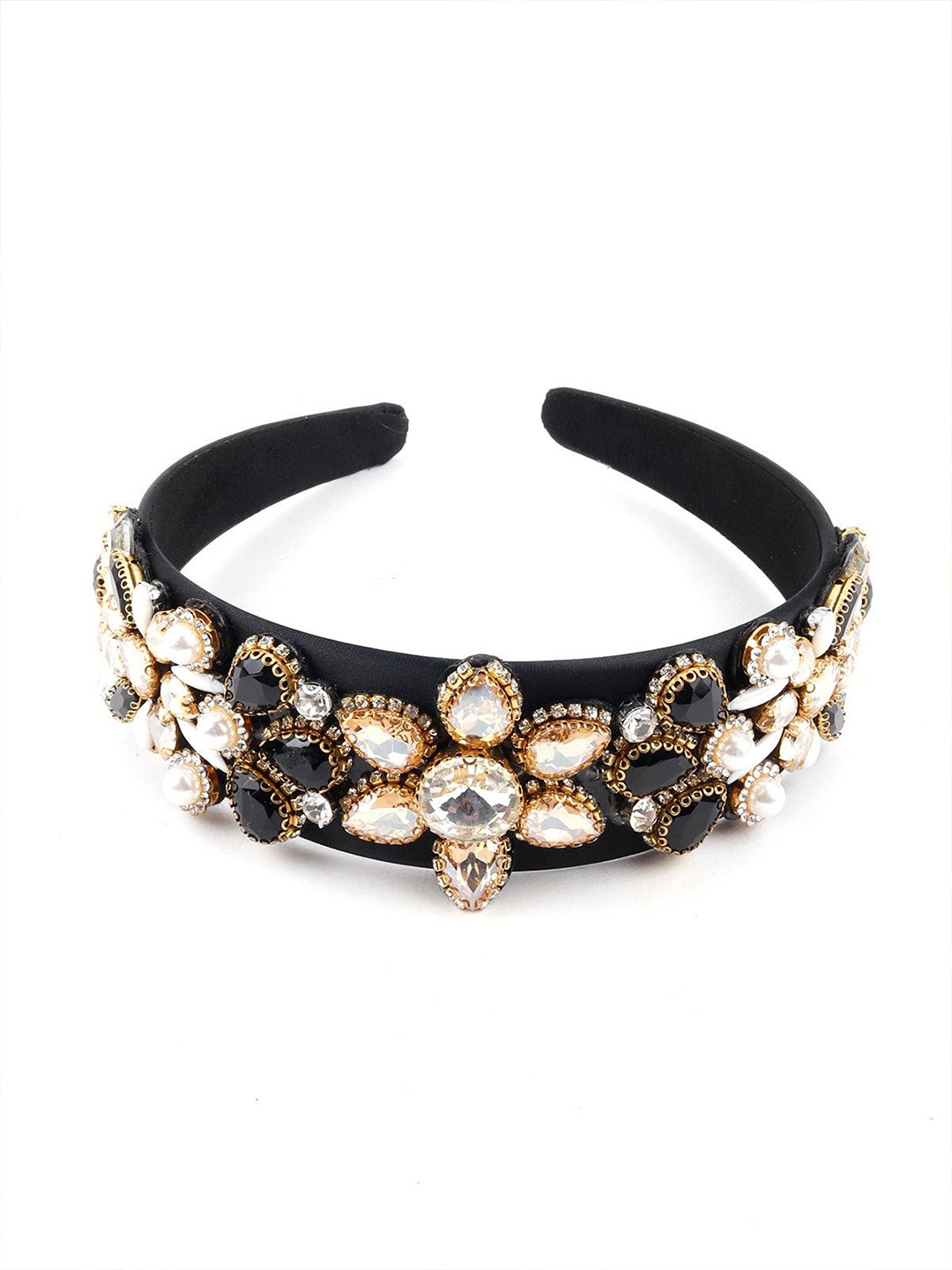 

ODETTE Women Embellished Stone Studded Hairband, Black