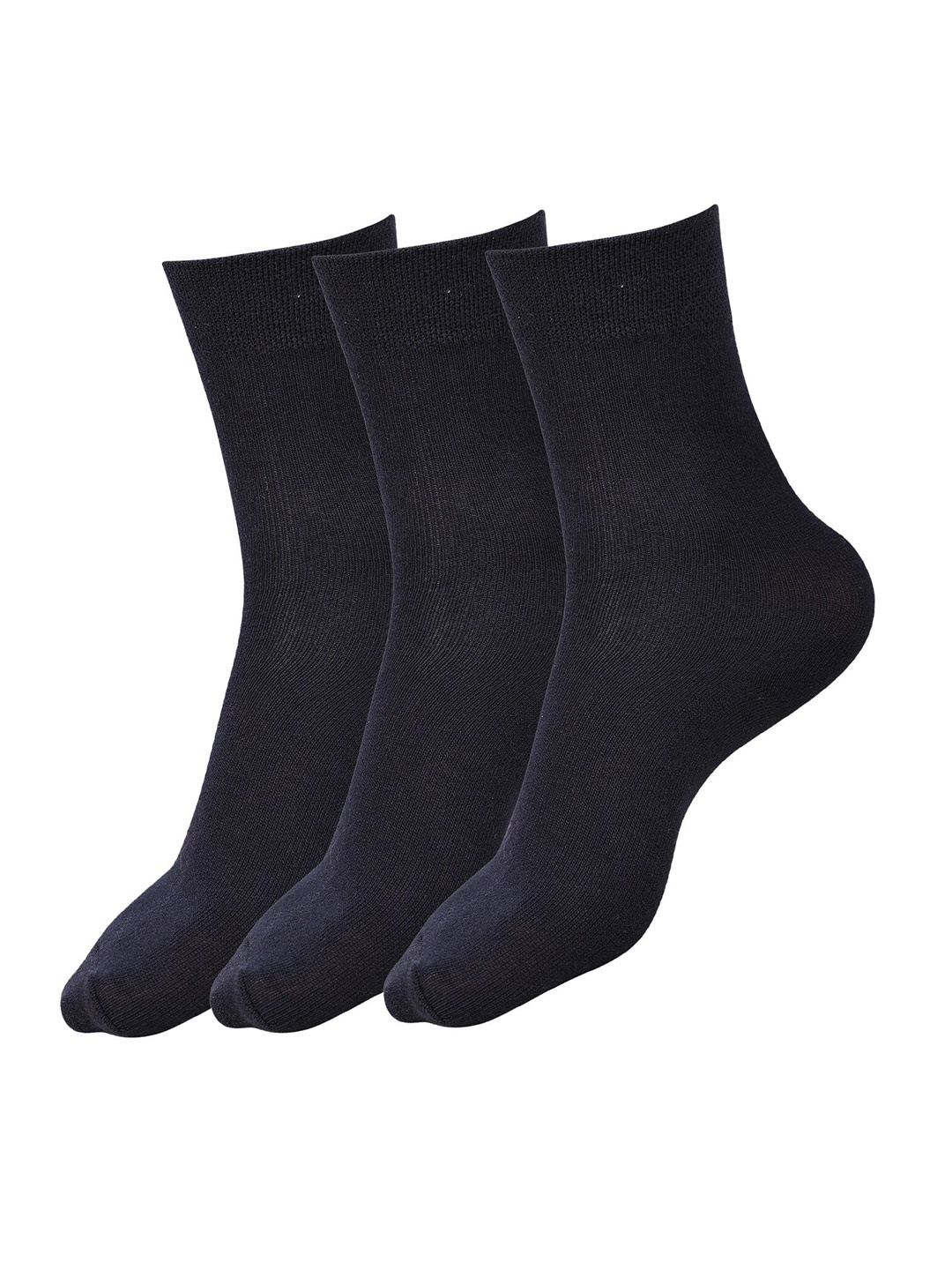 

Dollar Socks Kids Pack Of 3 Patterned Breathable Calf-Length Socks, Black