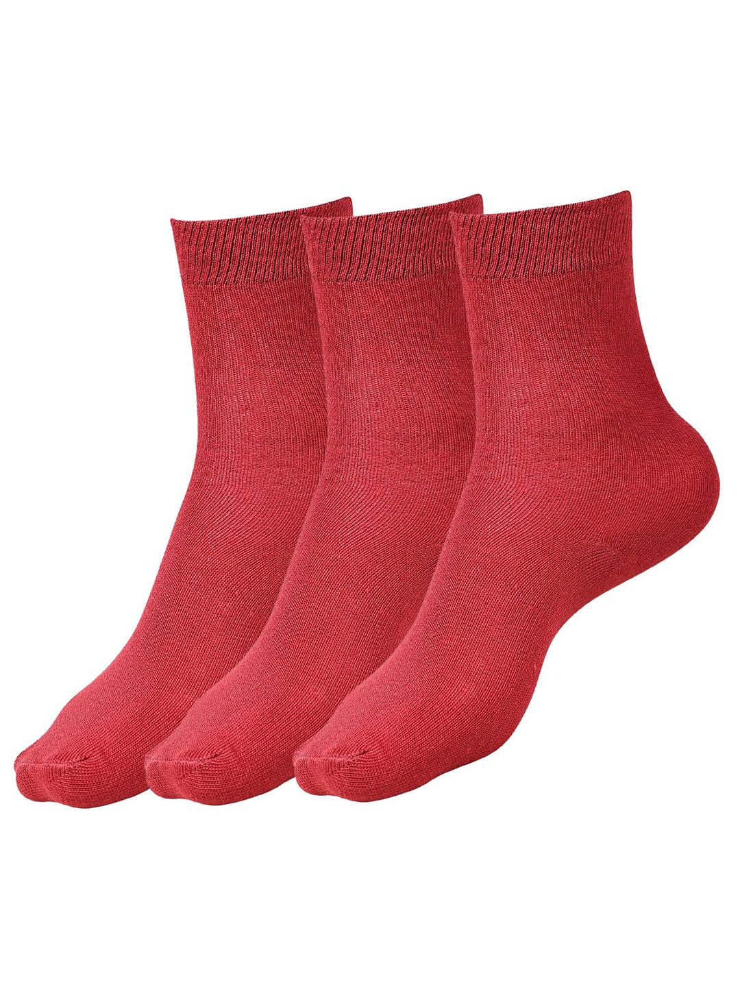 

Dollar Socks Kids Pack Of 3 Cotton Calf Length School Socks, Maroon