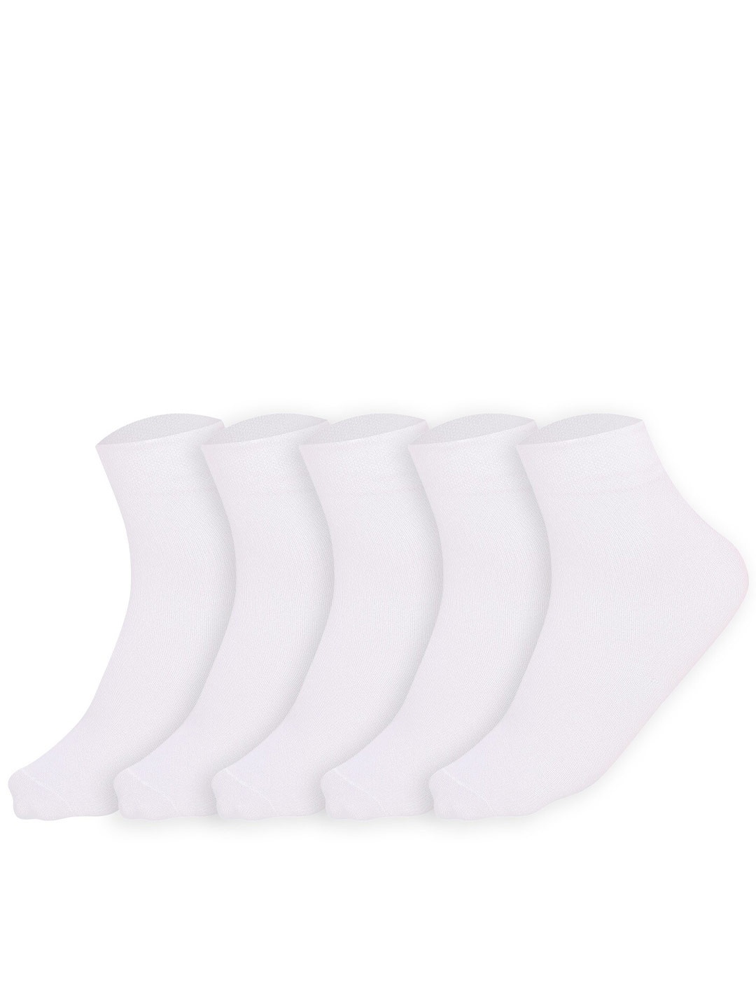 

Dollar Socks Kids Pack Of 5 Cotton Lycra Calf Length Socks, White