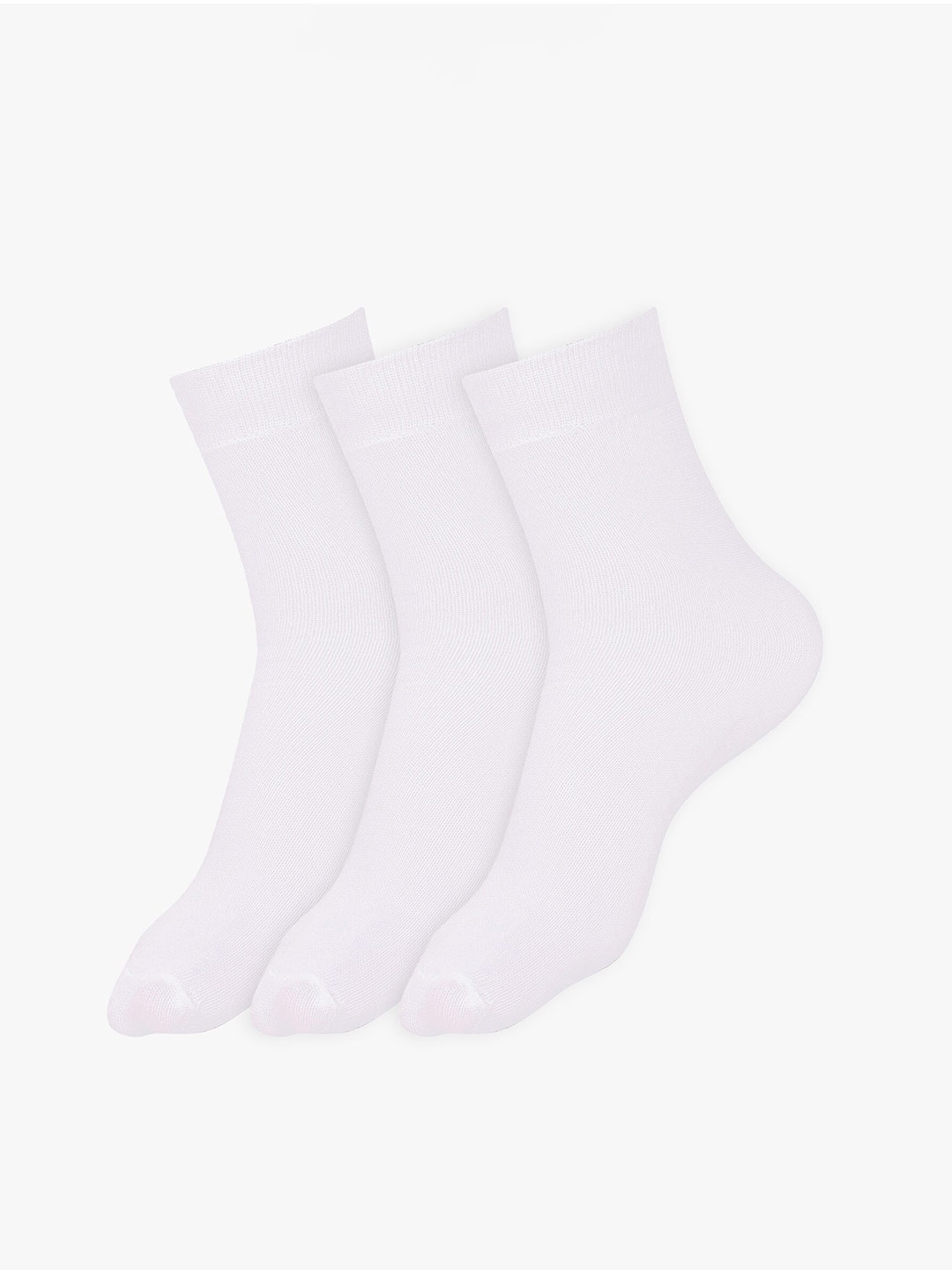 

Dollar Socks Kids Pack Of 3 Calf-Length Cotton School Socks, White