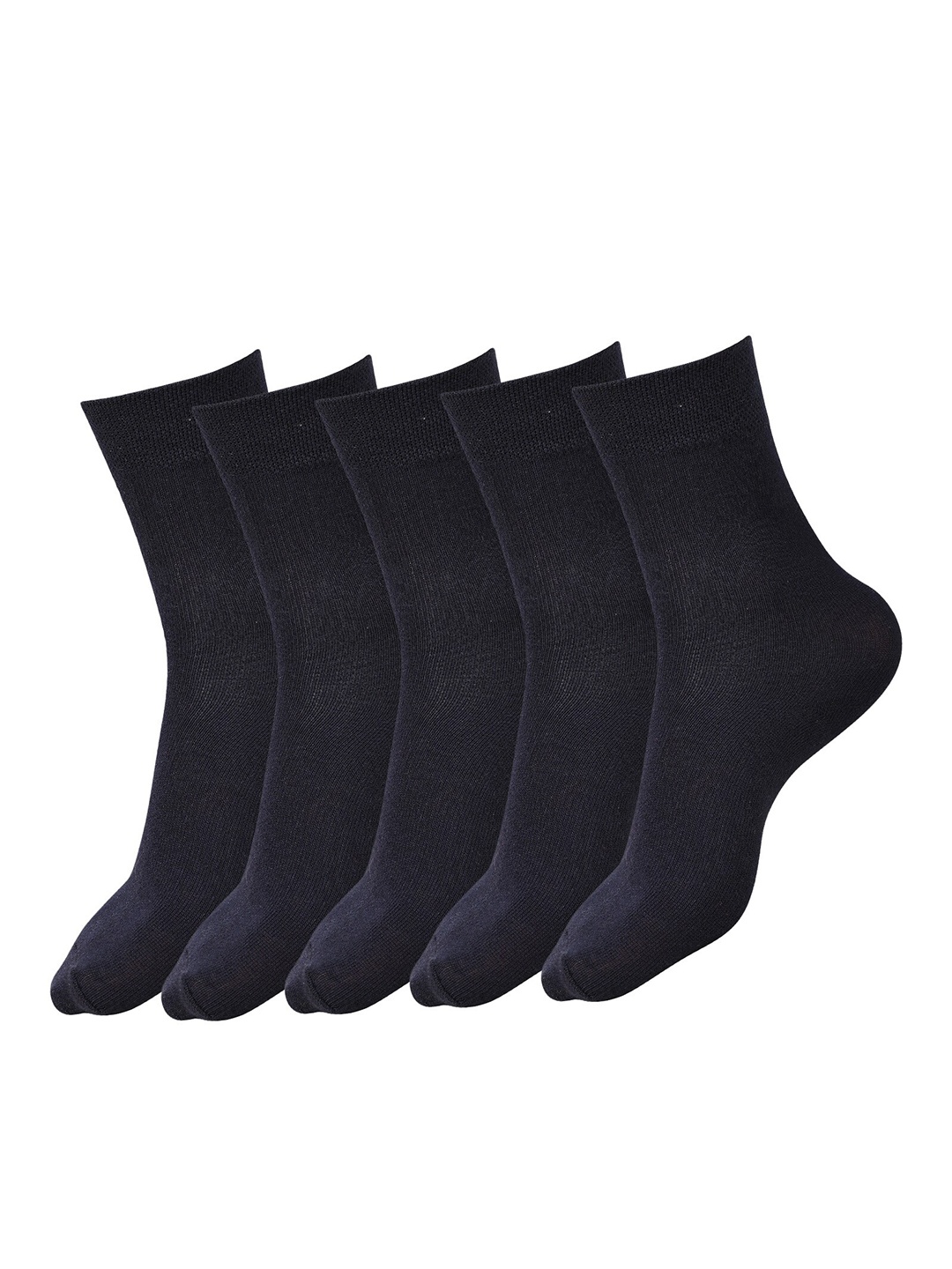 

Dollar Socks Kids Pack Of 5 Cotton Calf-Length School Socks, Navy blue