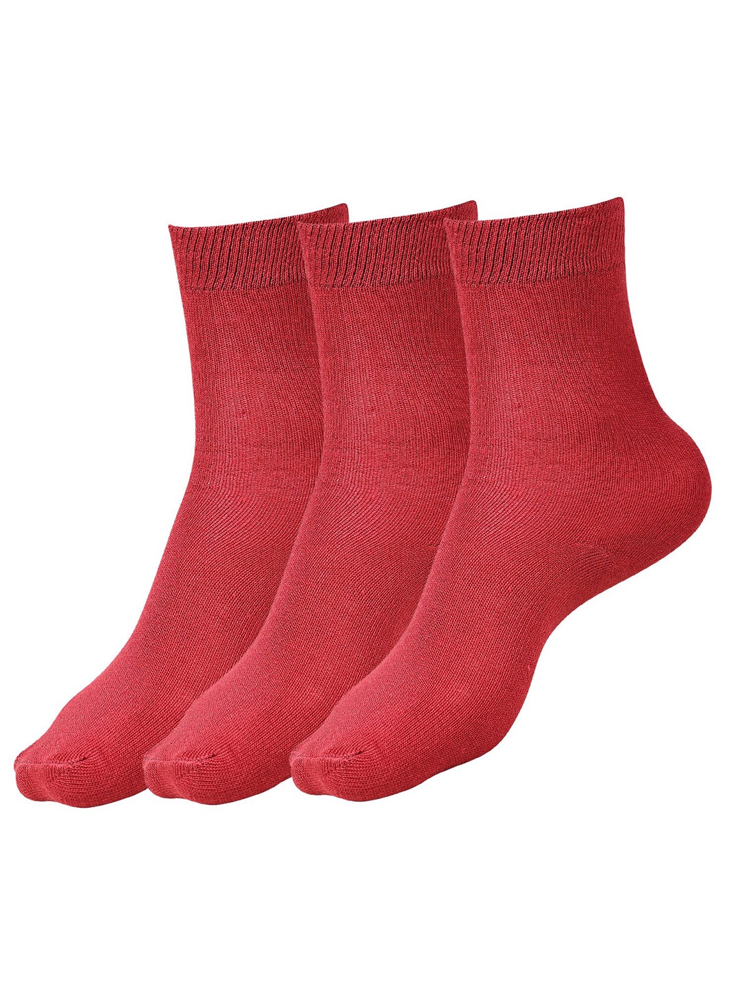 

Dollar Socks Kids Pack Of 3 Cotton Calf Length School Socks, Maroon