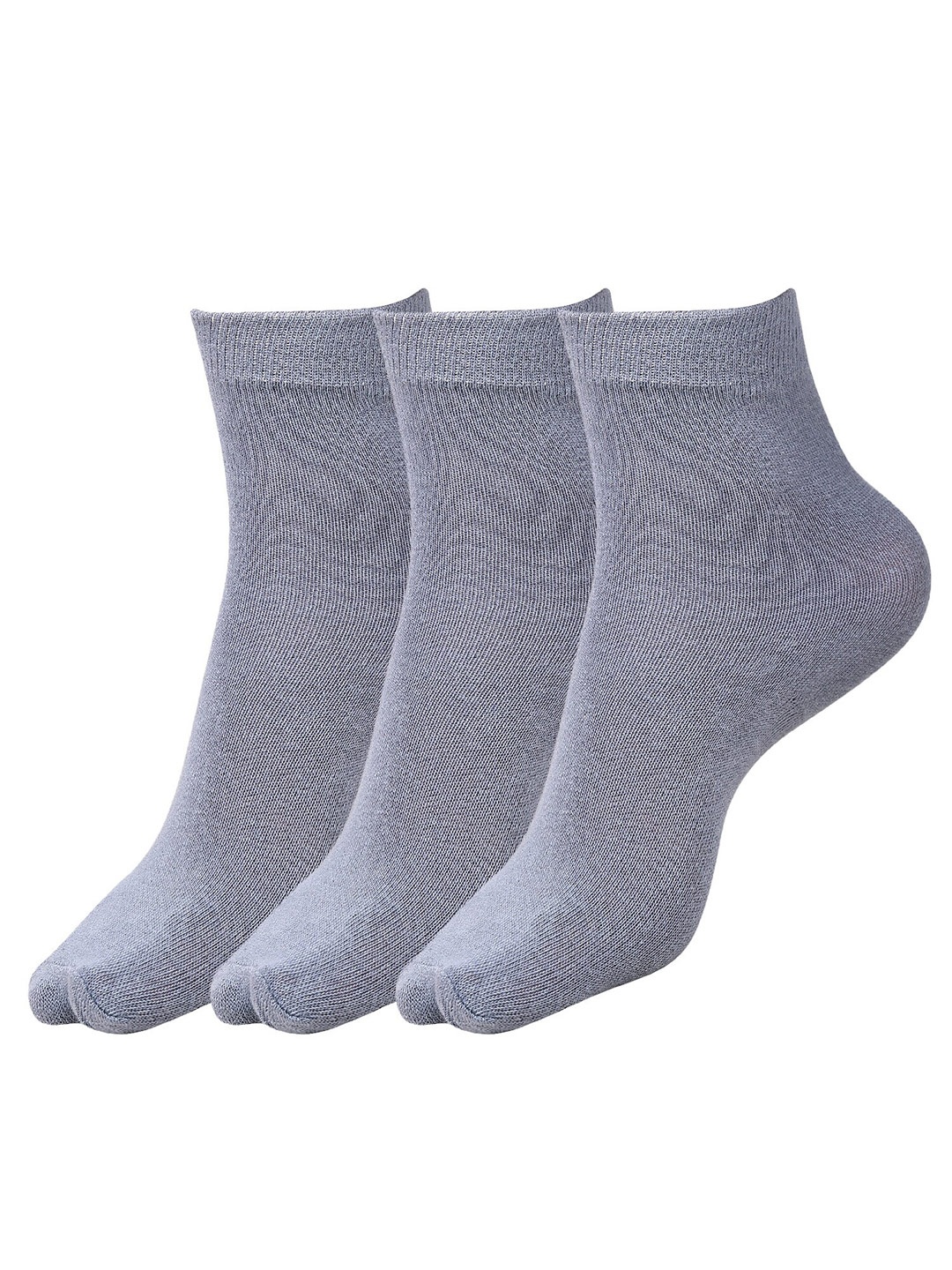 

Dollar Socks Kids Pack Of 3 Cotton Calf Length School Socks, Grey