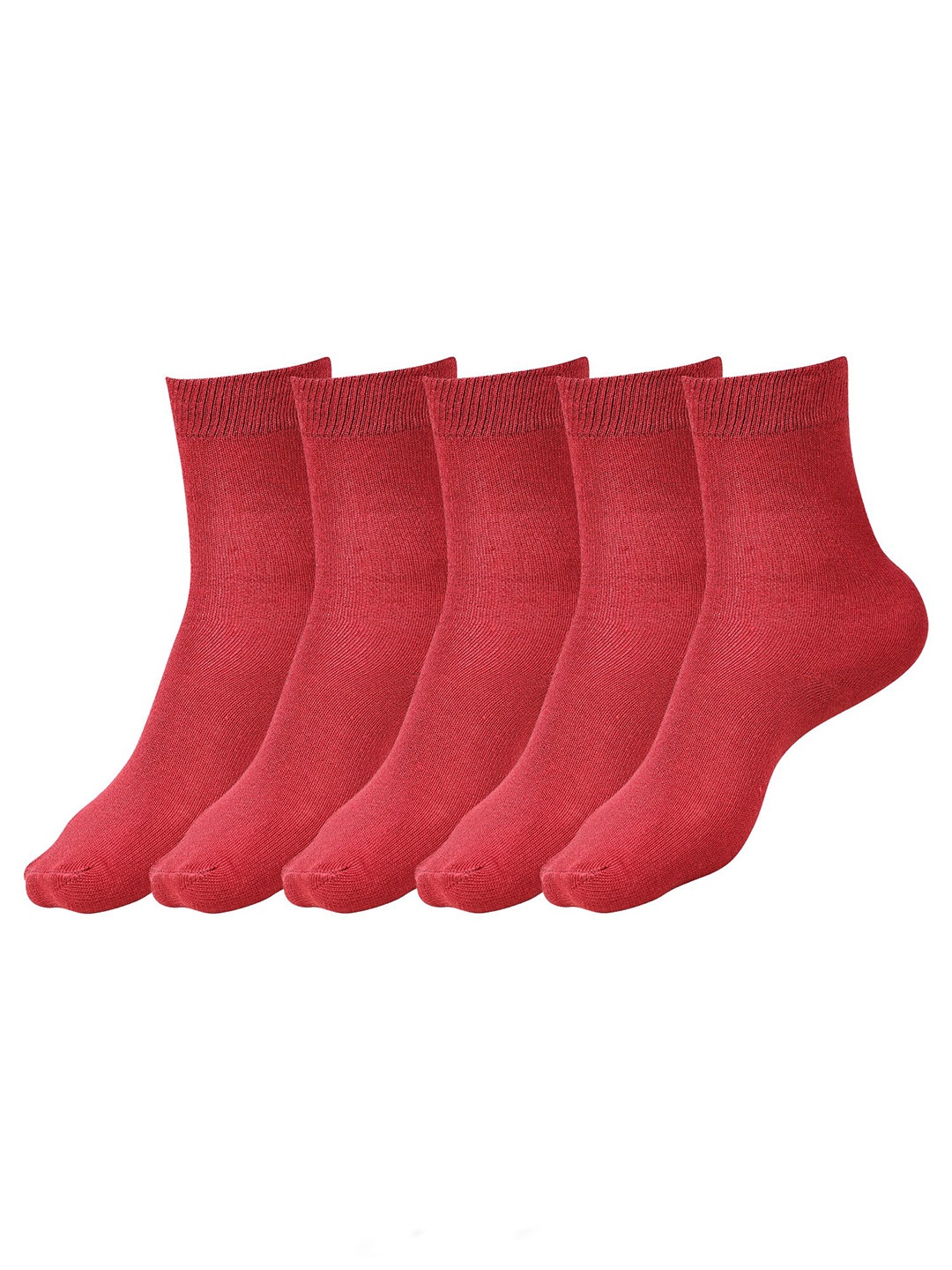 

Dollar Socks Kids Pack Of 5 Cotton Calf Length Socks, Maroon