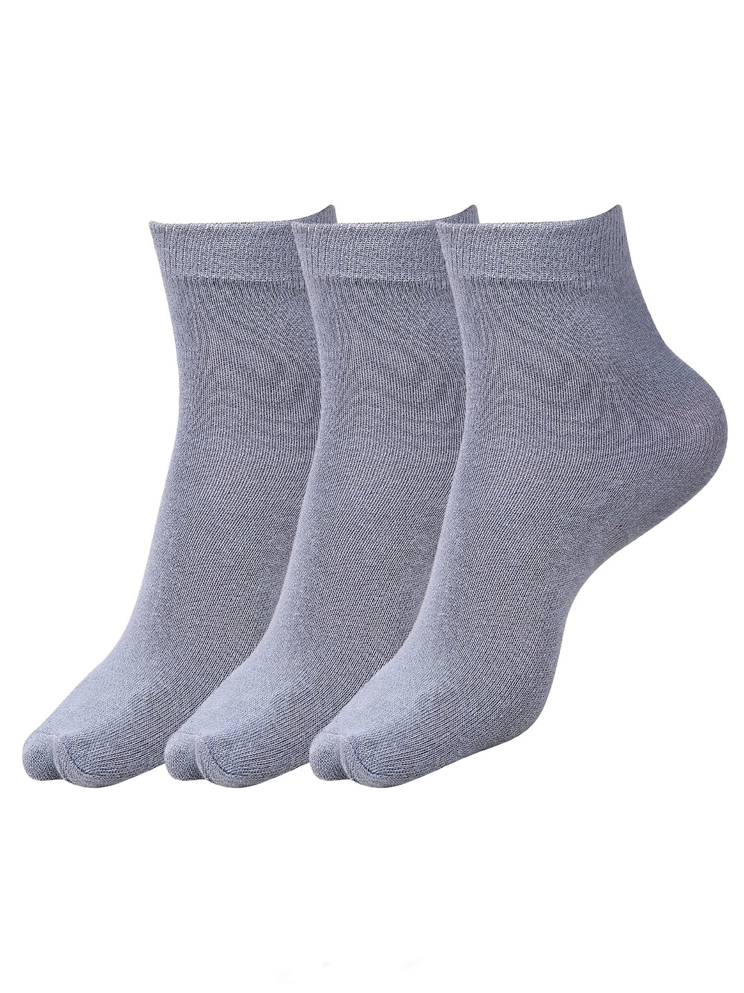 

Dollar Socks Kids Pack Of 3 Cotton Calf-Length School Socks, Grey