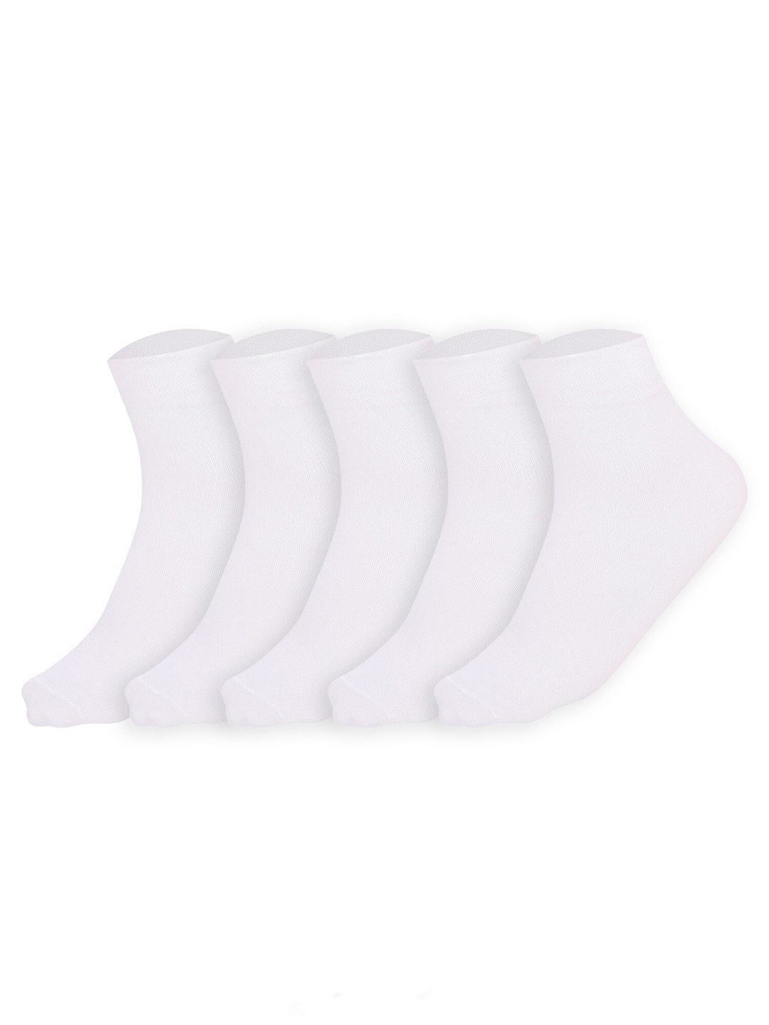 

Dollar Socks Kids Pack Of 5 Patterned Cotton Lycra Calf Length Socks, White