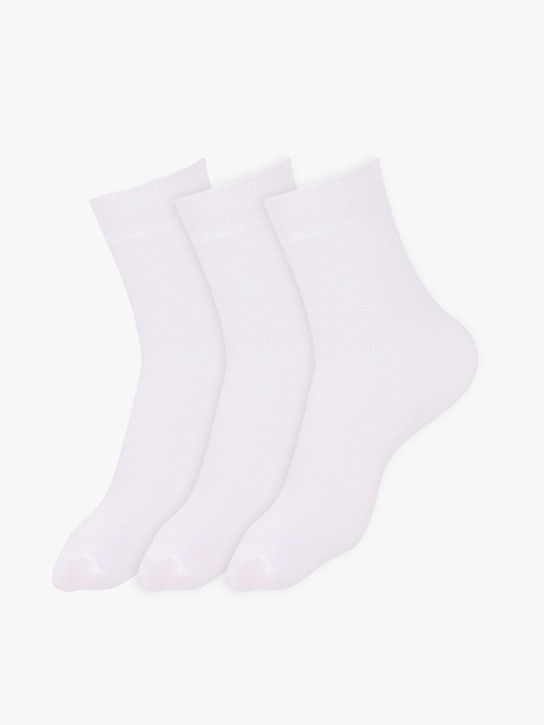 

Dollar Socks Kids Pack Of 3 Cotton Calf Length Socks, White