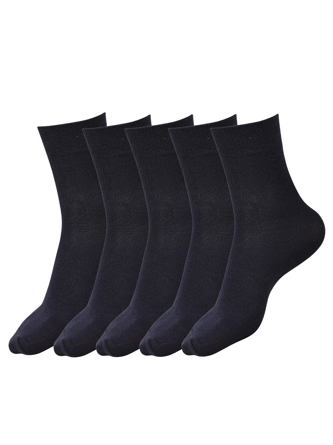 

Dollar Socks Kids Pack Of 5 Cotton Calf Length Socks, Black