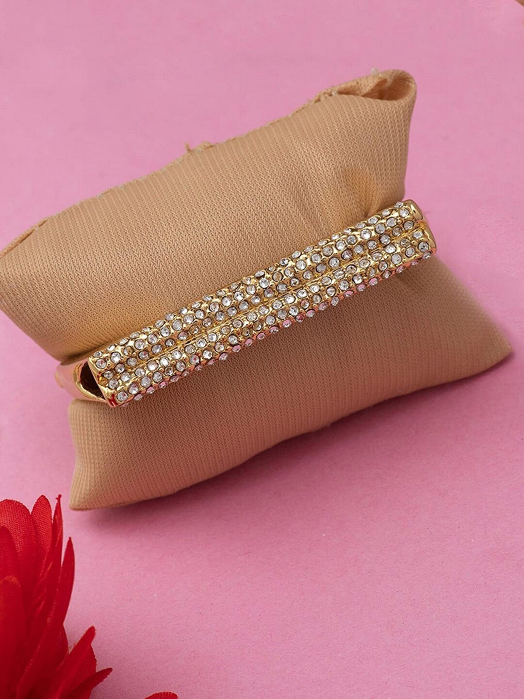 

Estele Women Crystals Gold-Plated Cuff Bracelet