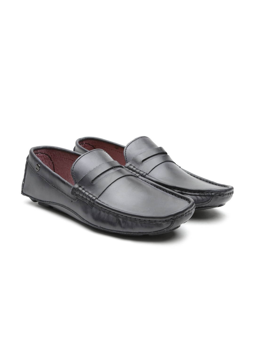 

Carlton London Men Black Leather Driving Shoes