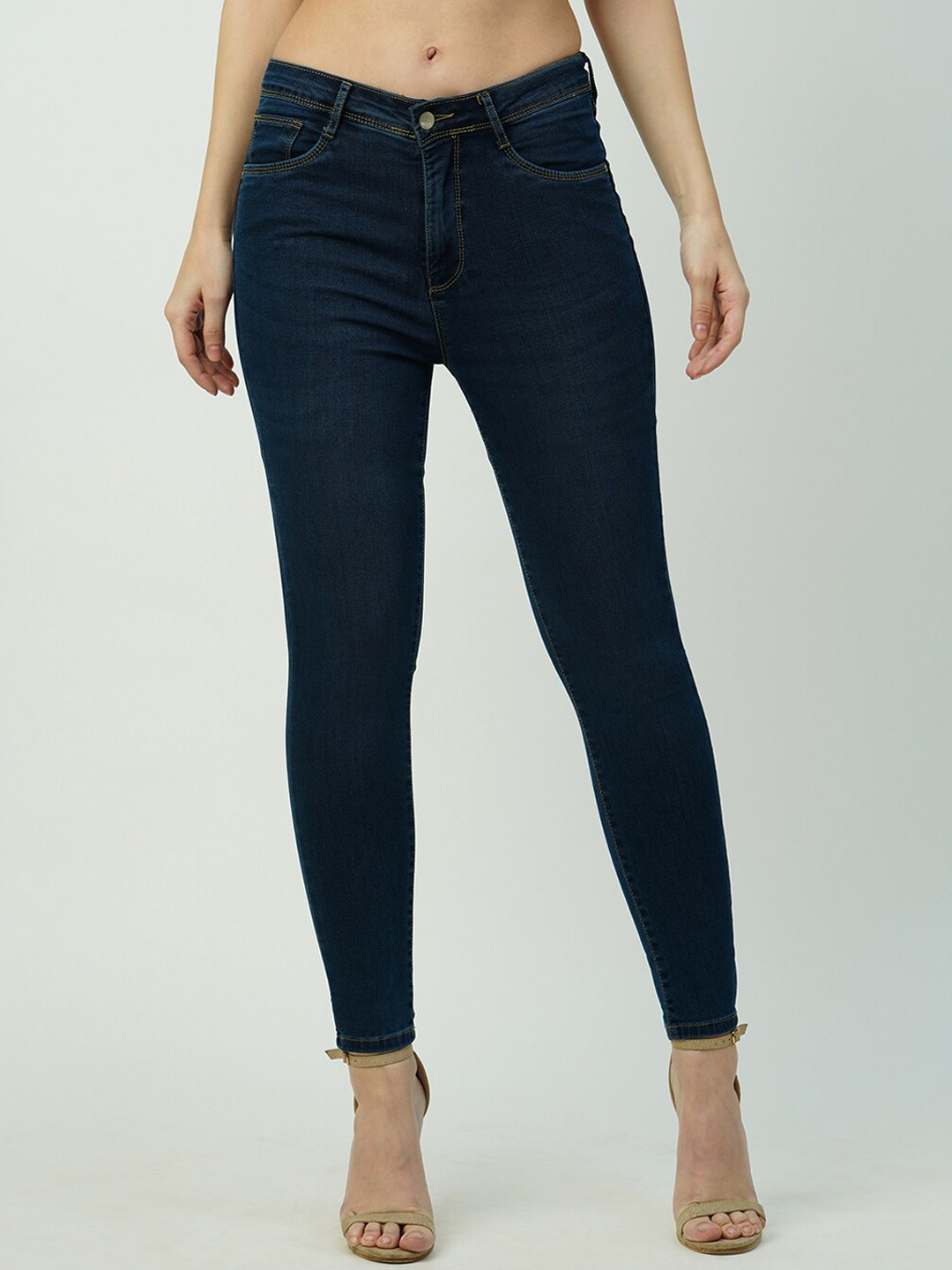 

Kraus Jeans Women Skinny Fit High-Rise Jeans, Blue