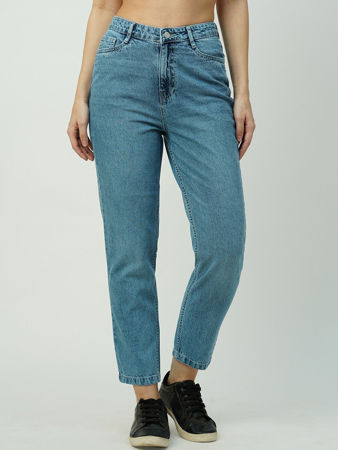 

Kraus Jeans Women High-Rise Light Fade Pure Cotton Jeans, Blue