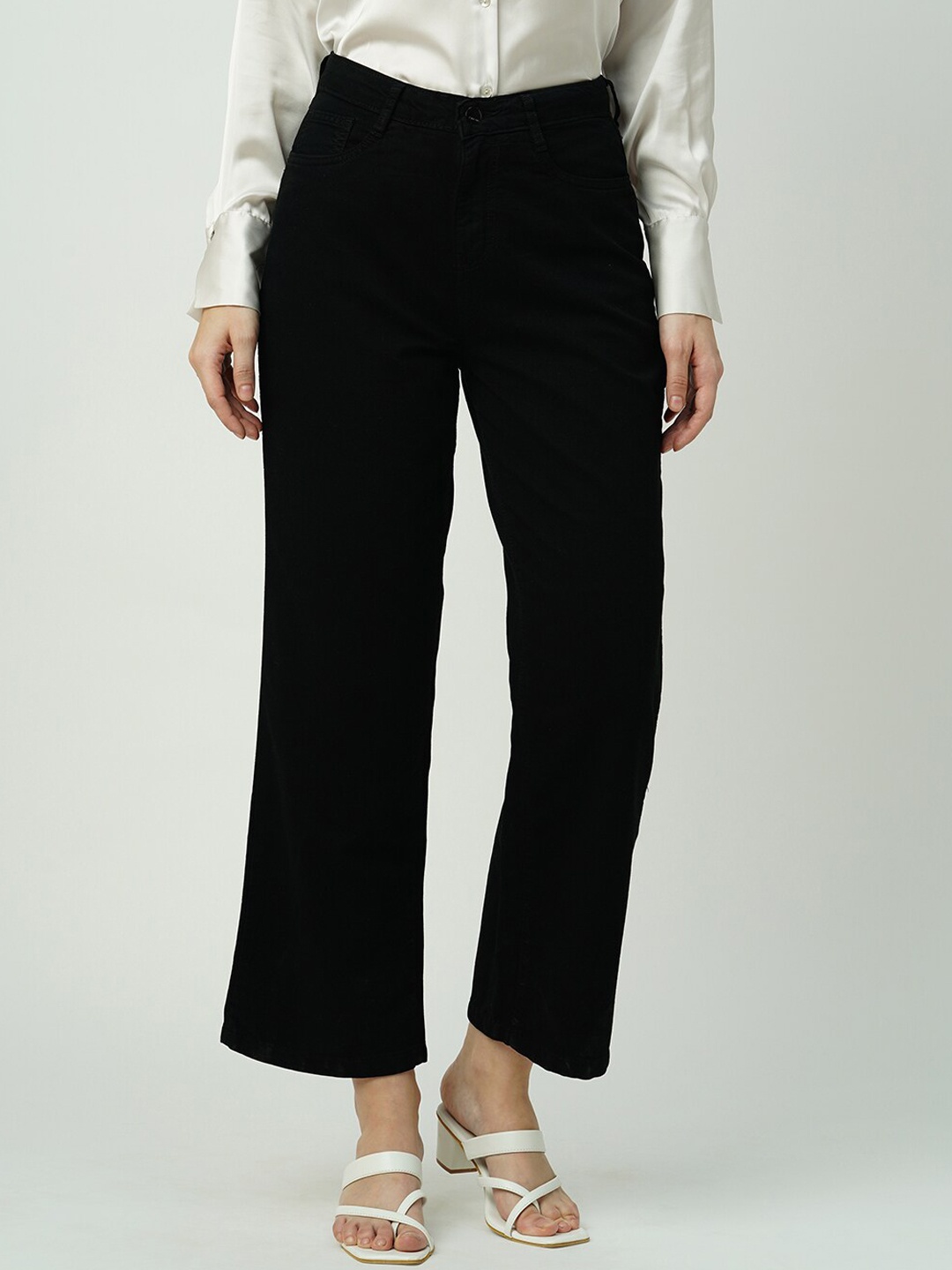 

Kraus Jeans Women Wide Leg High-Rise Clean Look Jeans, Black