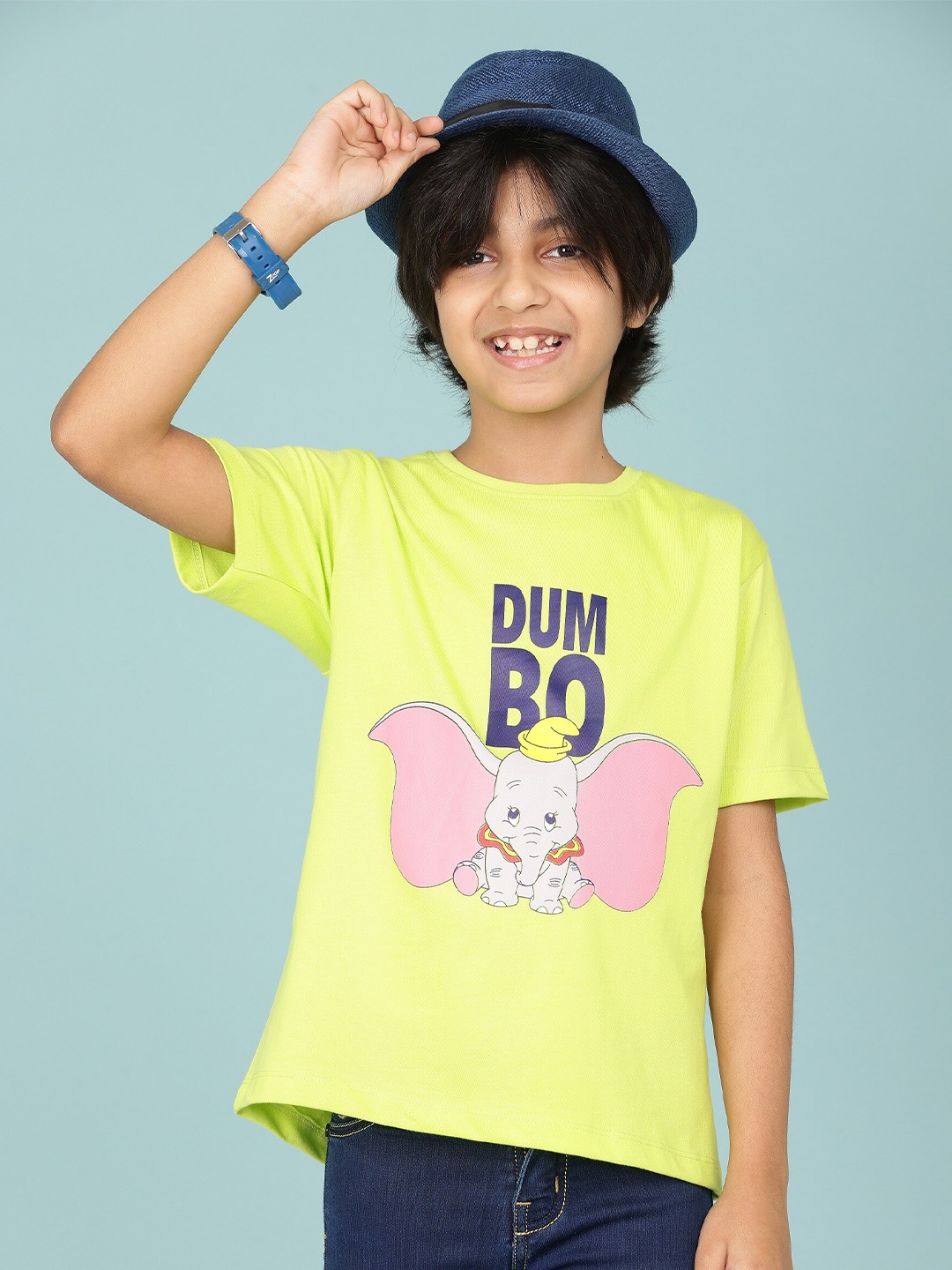 

SmartRAHO Boys Dumbo Printed Cotton T-shirt, Green