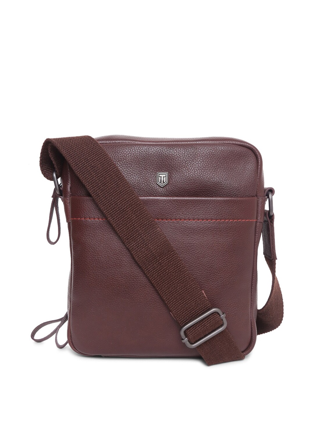 

TOM LANG LONDON Leather Messenger Bag, Burgundy