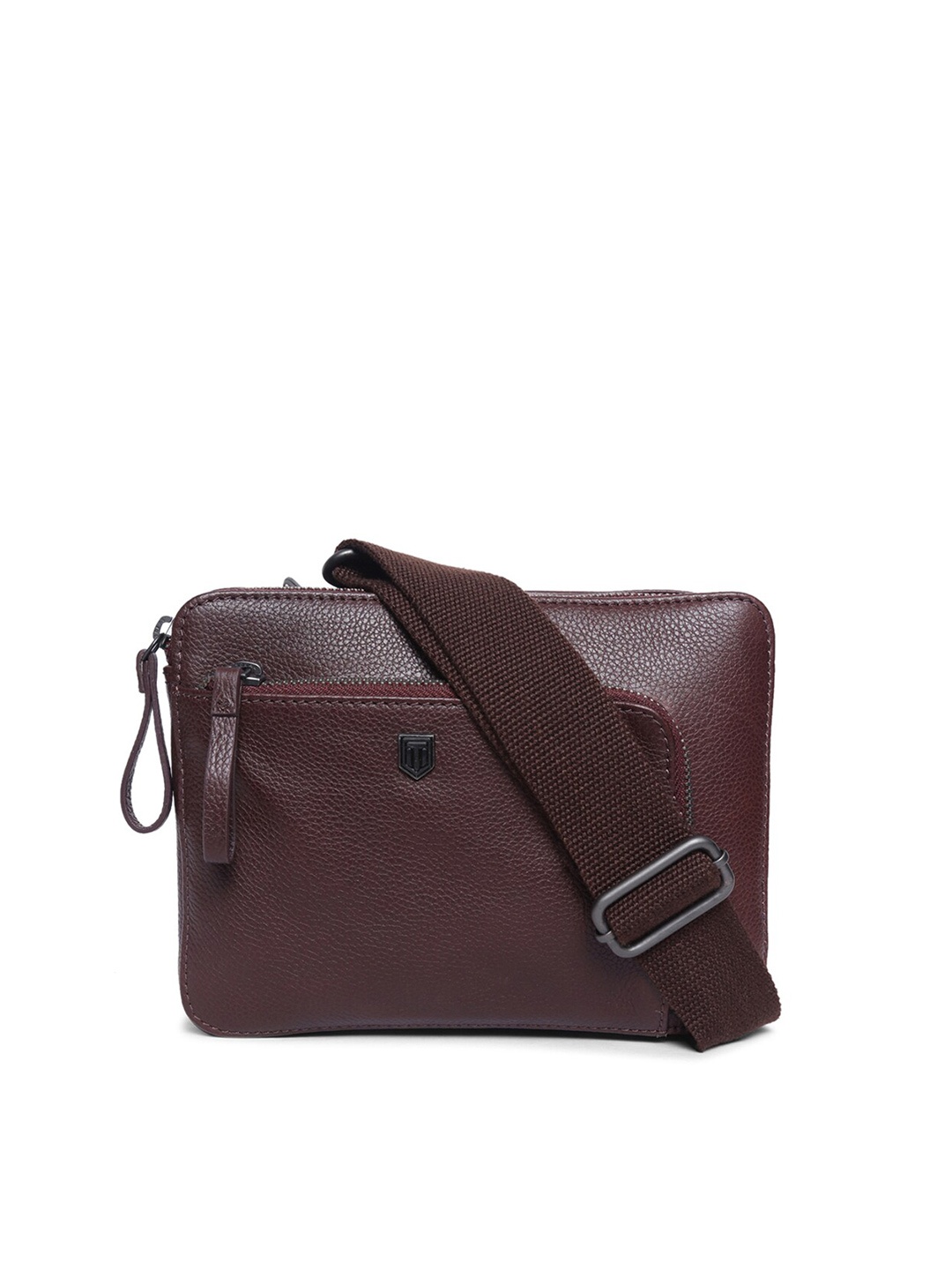 

TOM LANG LONDON Textured Detachable Sling Strap Leather Messenger Bag, Brown