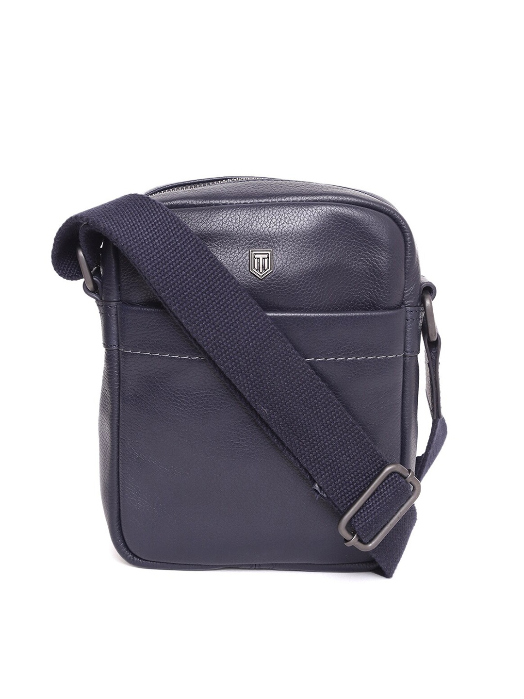 

TOM LANG LONDON Leather Messenger Bag, Navy blue