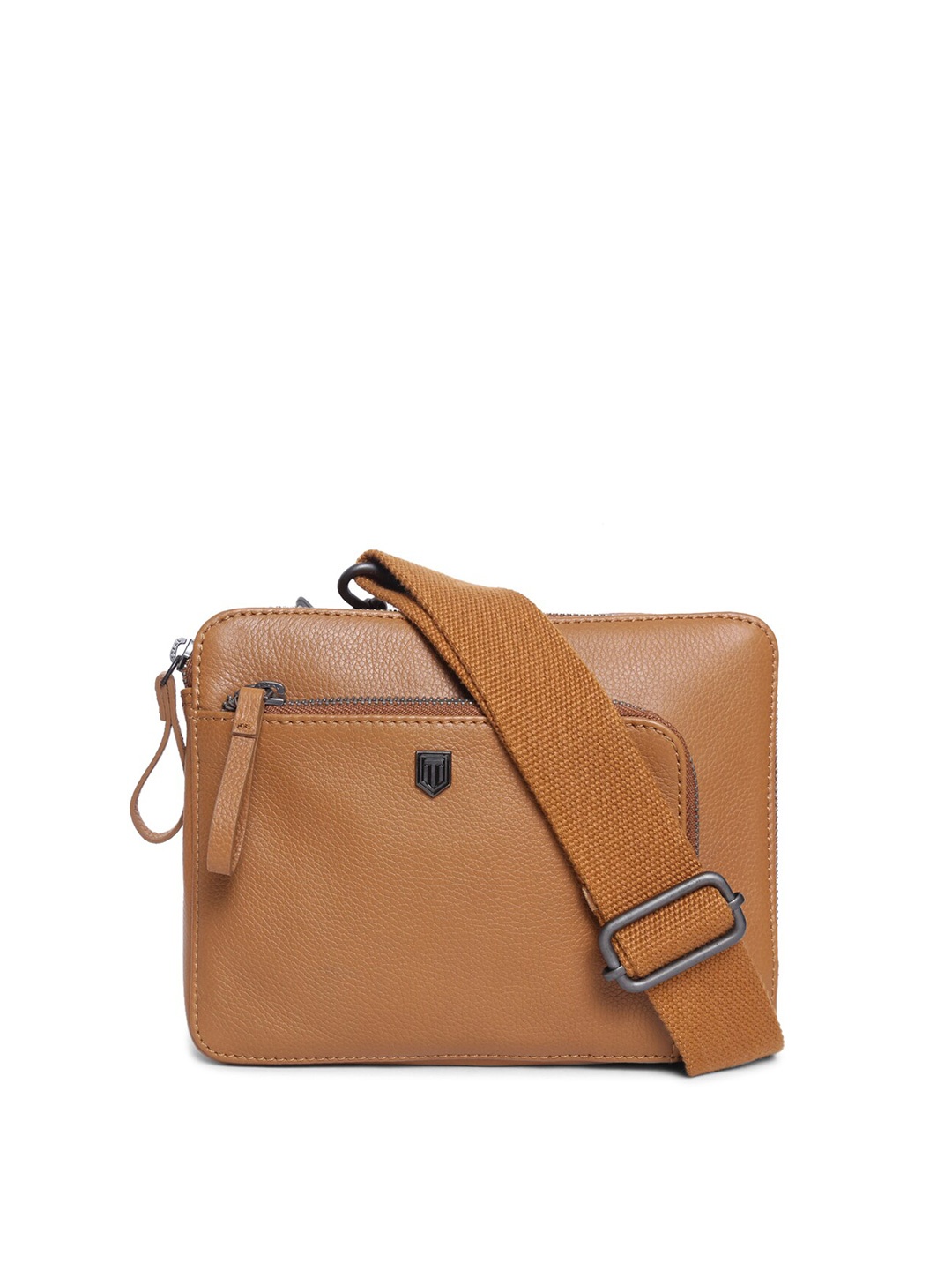 

TOM LANG LONDON Detachable Sling Strap Leather Messenger Bag, Tan