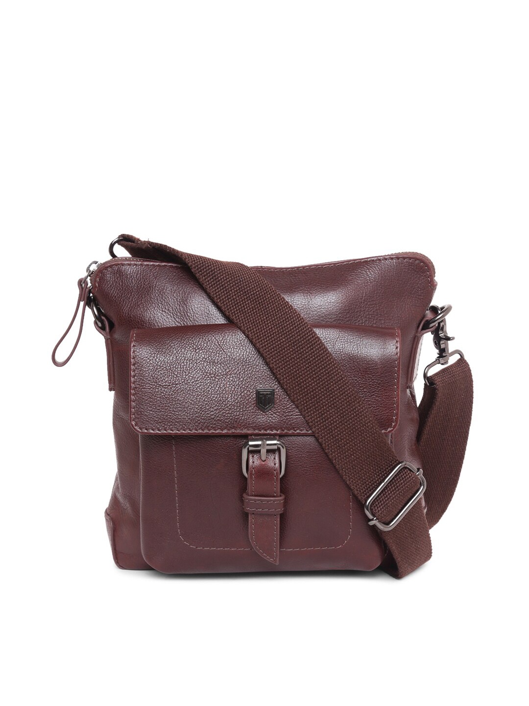

TOM LANG LONDON Leather Messenger Bag, Burgundy