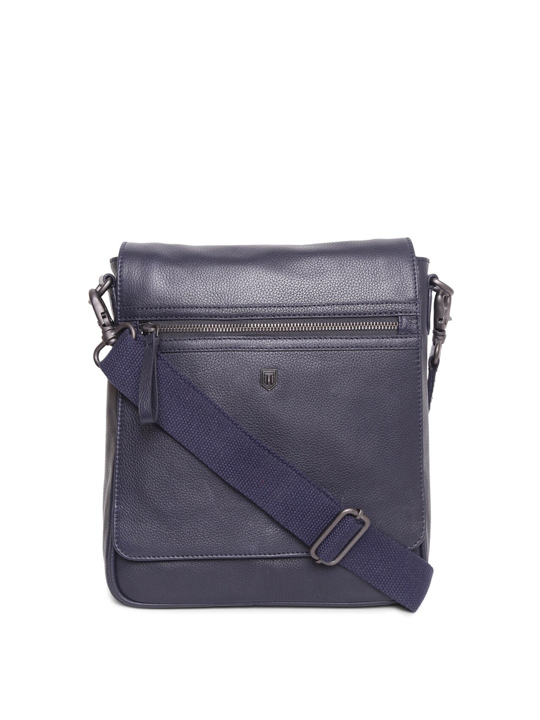 

TOM LANG LONDON Leather Detachable Sling Strap Messenger Bag, Navy blue