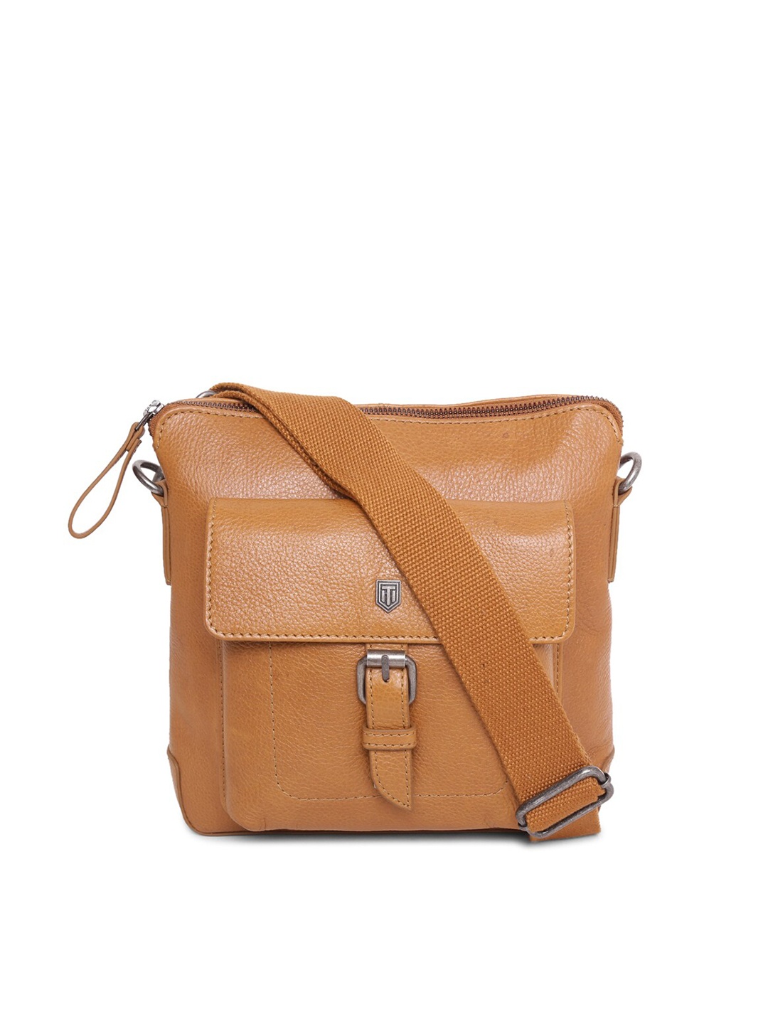 

TOM LANG LONDON Leather Messenger Bag, Tan