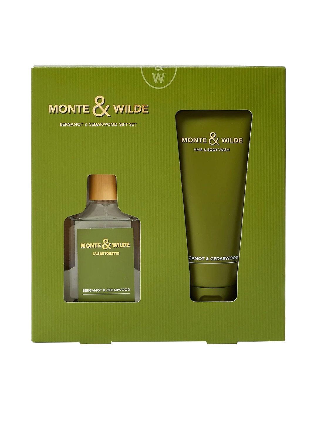 

Marks & Spencer Men Monte & Wilde Bergamot & Cedarwood EDT 100ml & Body Wash 200ml, Green