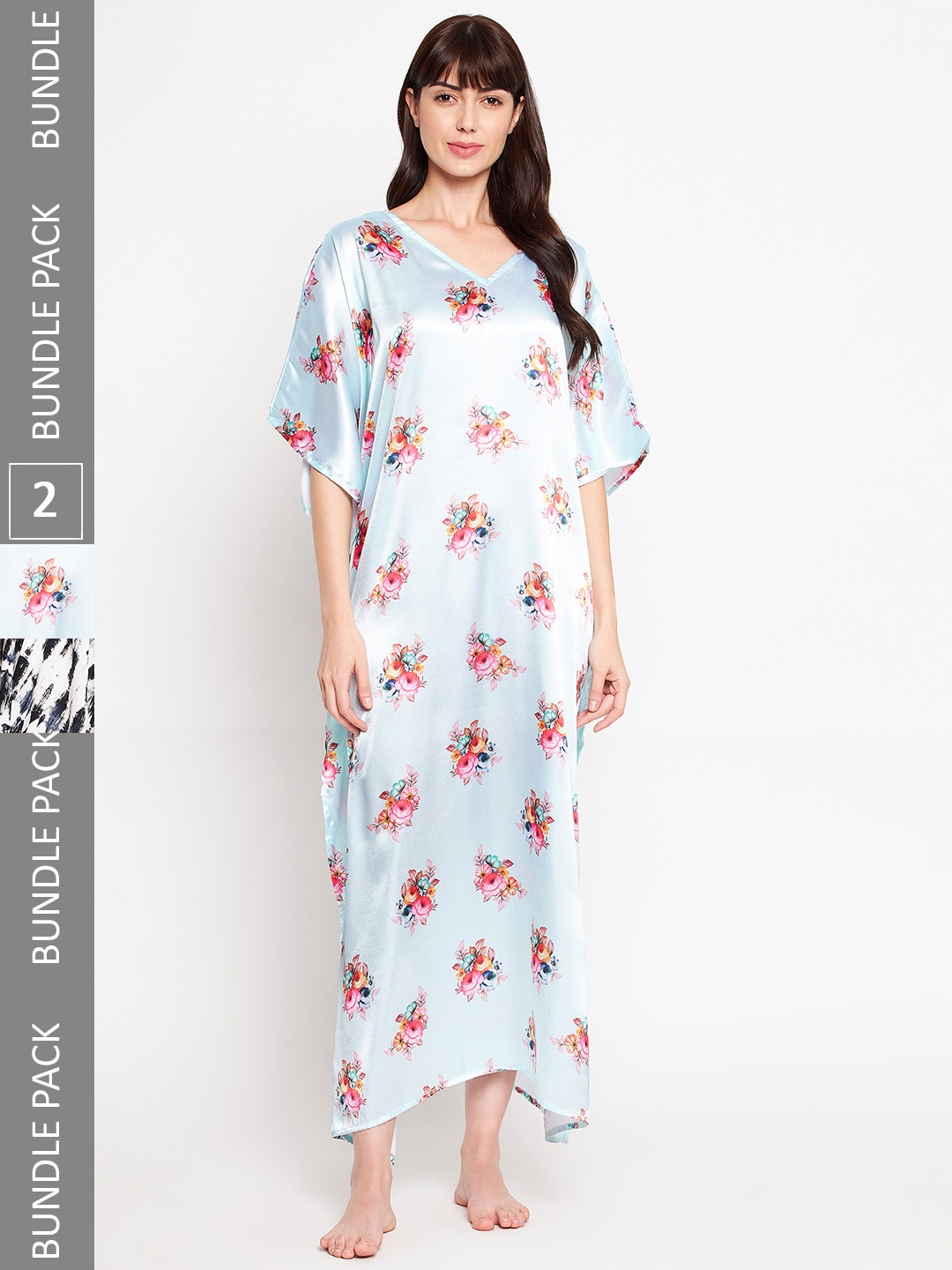 

SECRETS BY ZEROKAATA Women Pack of 2 Printed Cotton Swimwear Cover Up Dress, Assorted