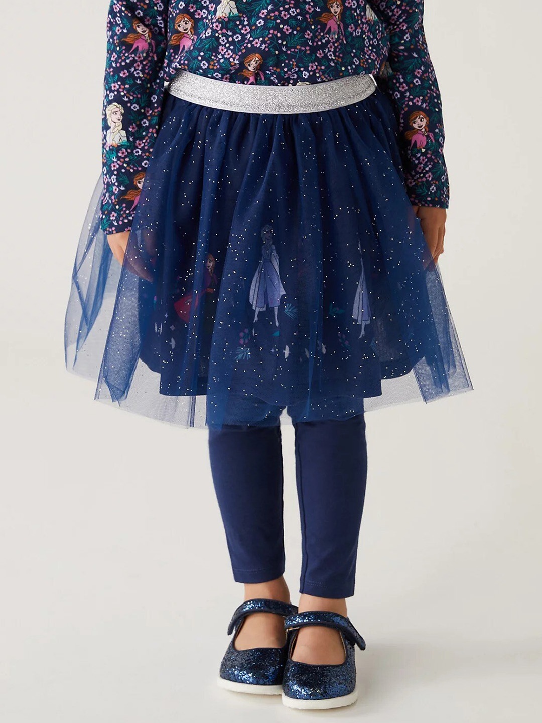 

Marks & Spencer Graphic Printed Flared Mini Slip-On Skirt, Navy blue