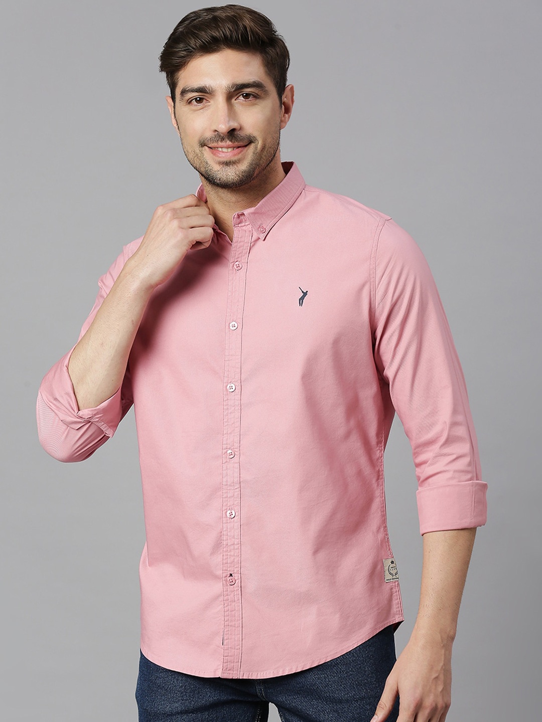 

Thomas Scott Classic Slim Fit Opaque Cotton Casual Shirt, Pink