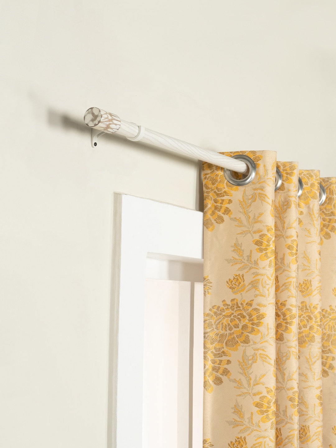 

Deco Window White Printed Extendable Curtain Rods With Brackets