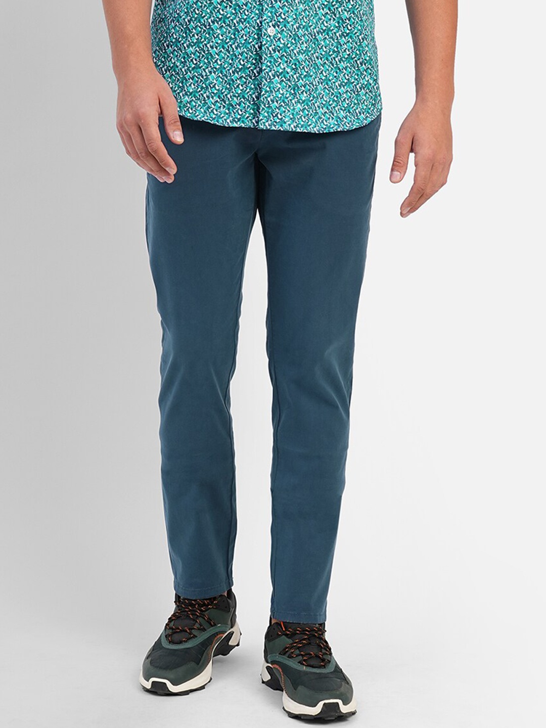 

Jack & Jones Men Slim Fit Cotton Chinos Trousers, Blue